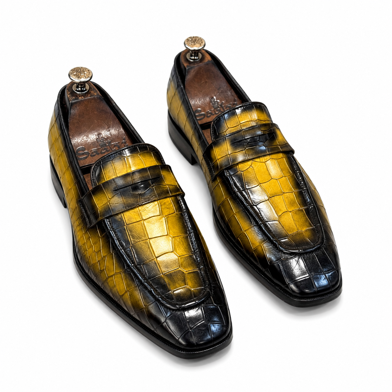 Penny Loafers Yellow Hand Patina