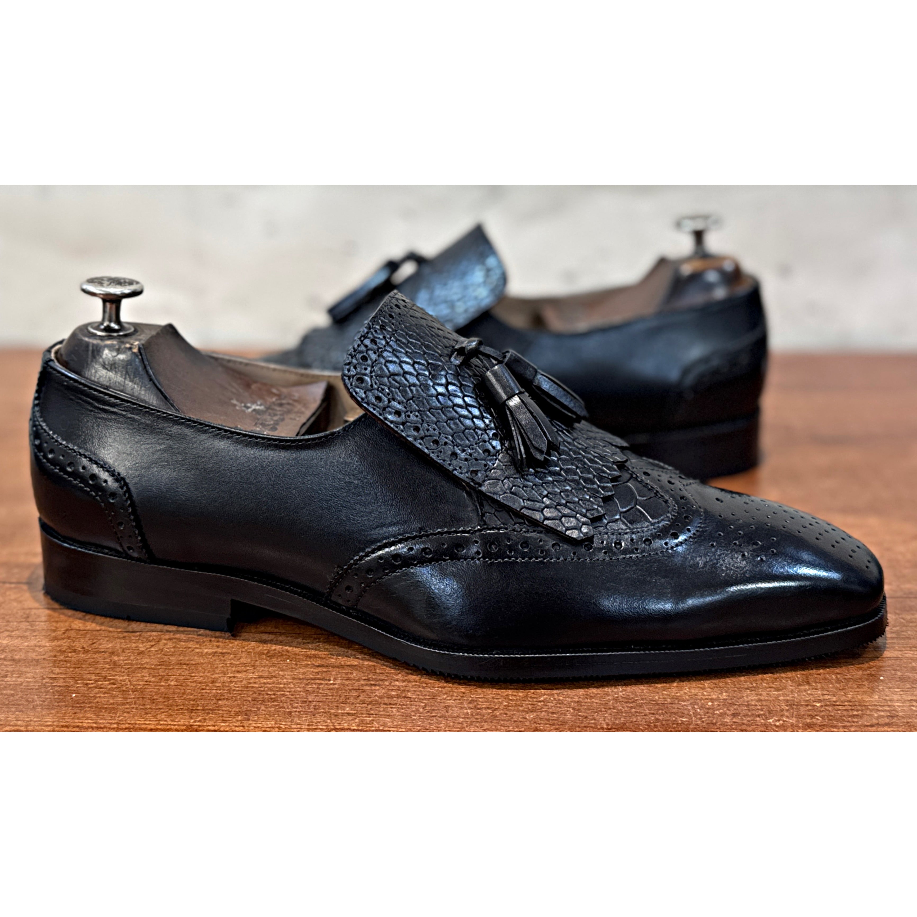 Regal Python Tassel Loafers Black