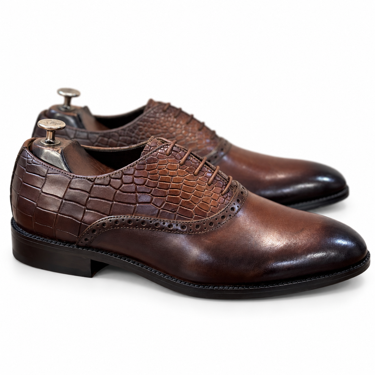 Cognac Reptile Verona Oxfords