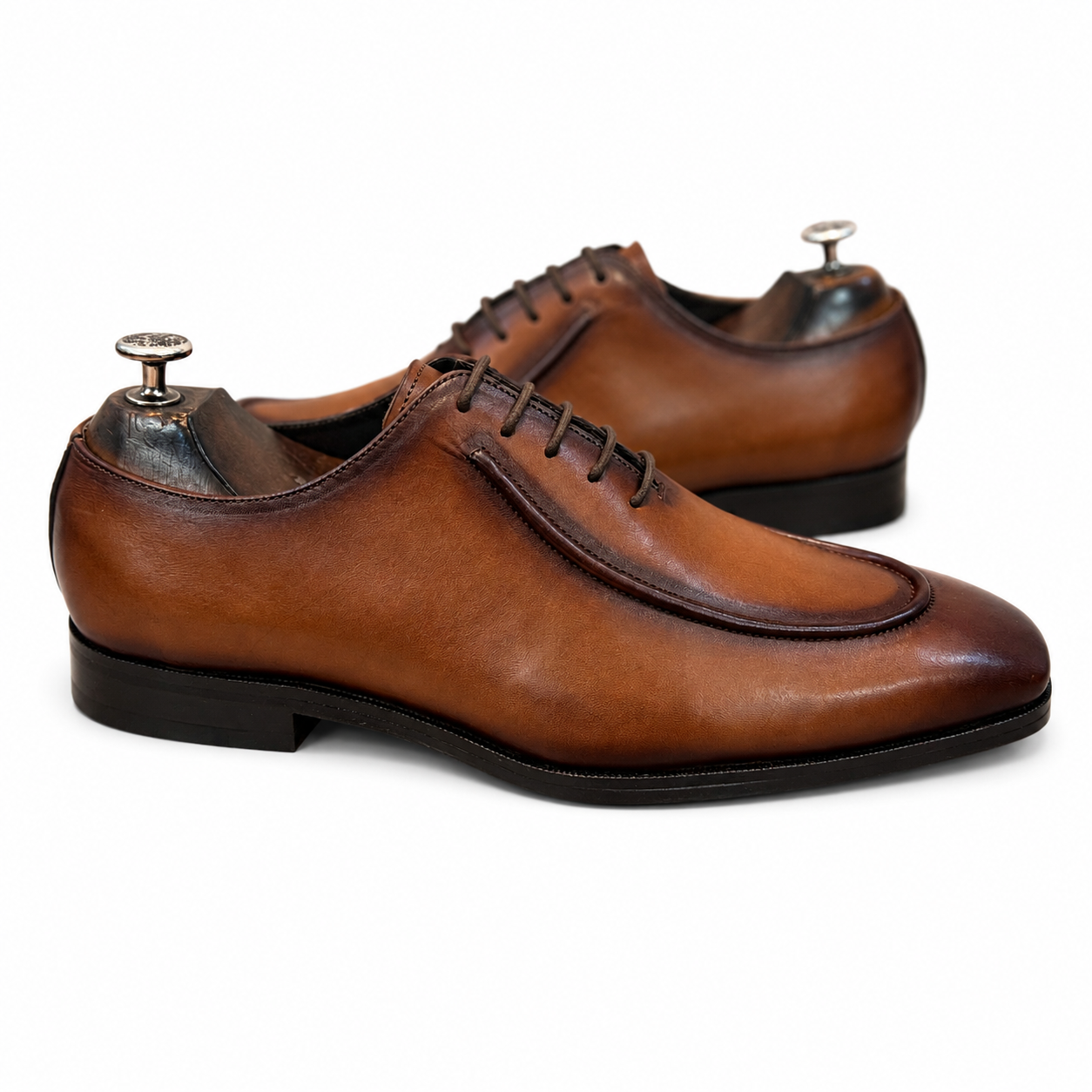 Chestnut Apron-Toe Oxford