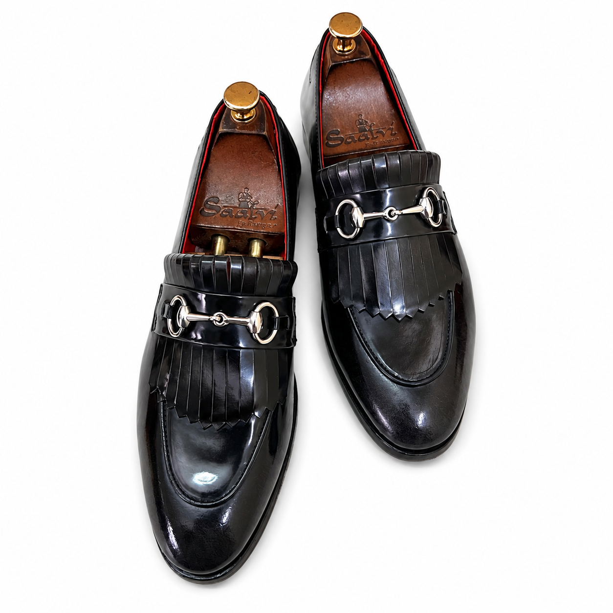 Horsebit Loafers With Fringe Grey