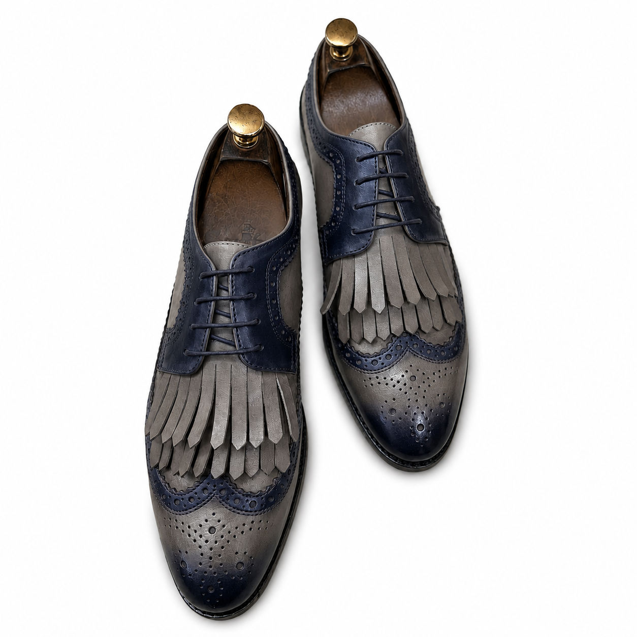 Imperium Kiltie Saddle Oxfords – Slate Blue