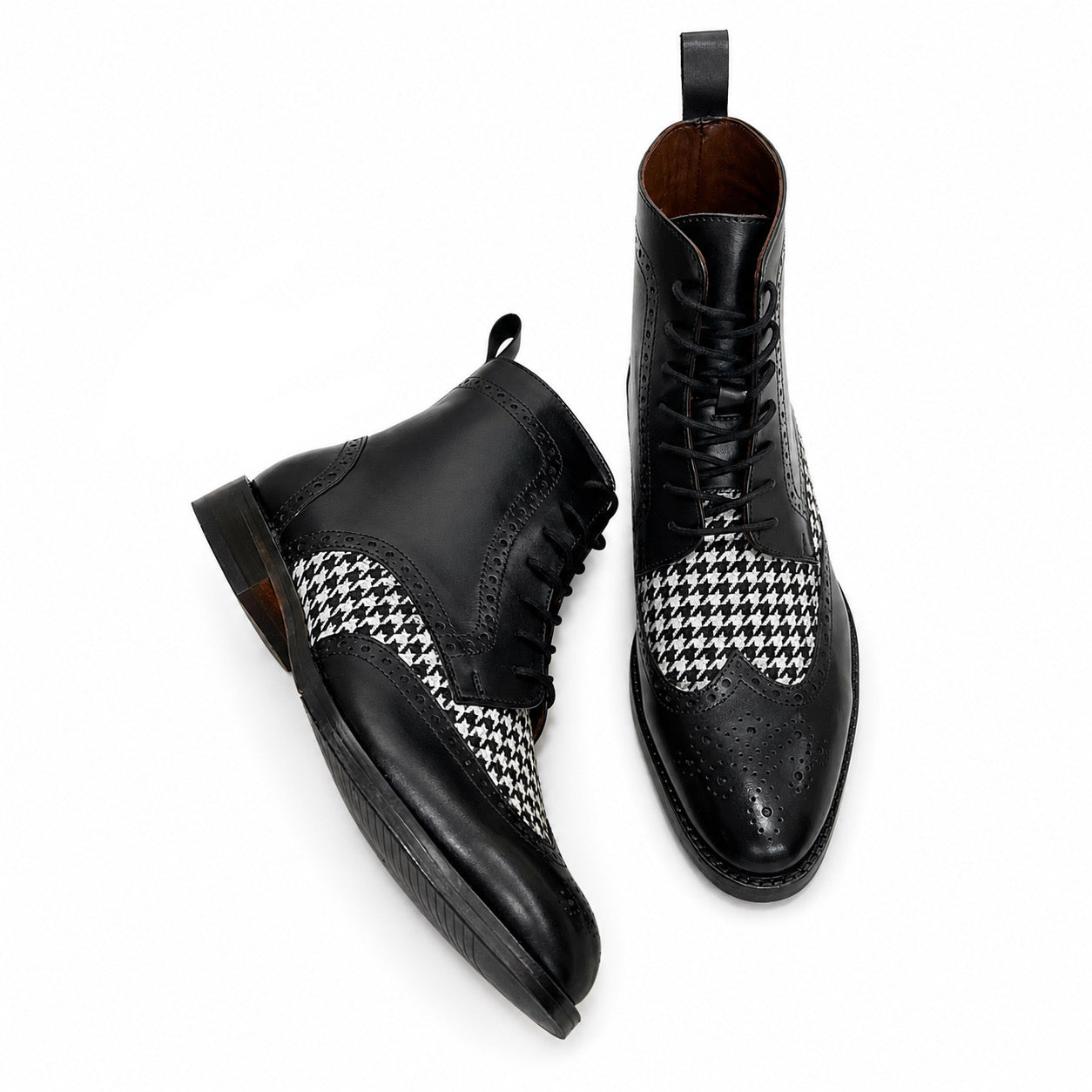 Windsor Houndstooth Wingtip Boots