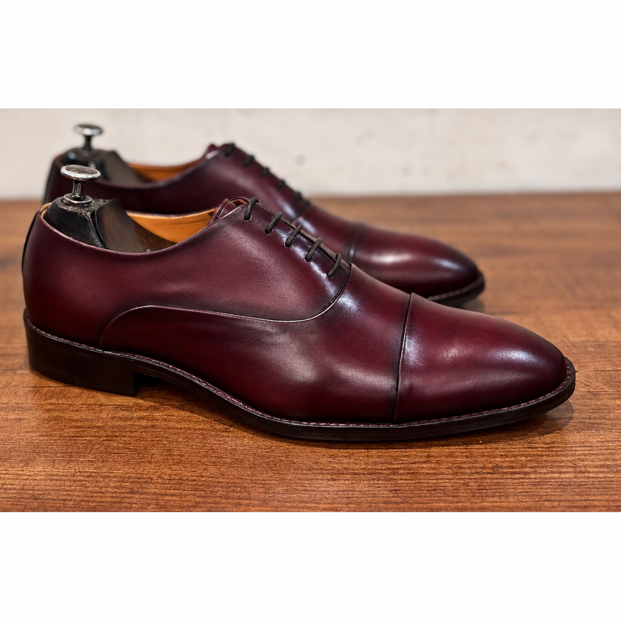 The Windsor Wholecut Oxford – Burgundy Patina