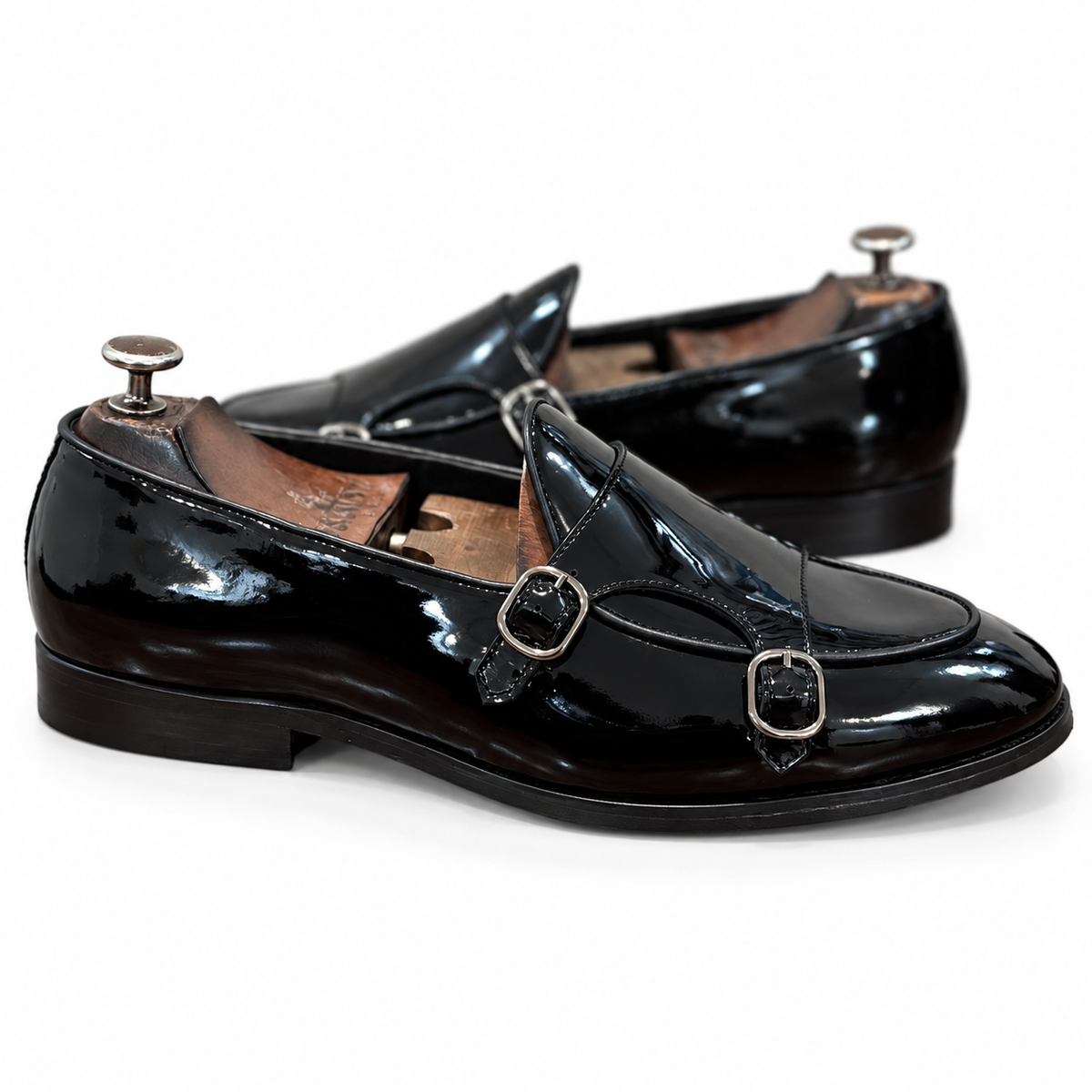 Noir Éclat Double Monk Straps