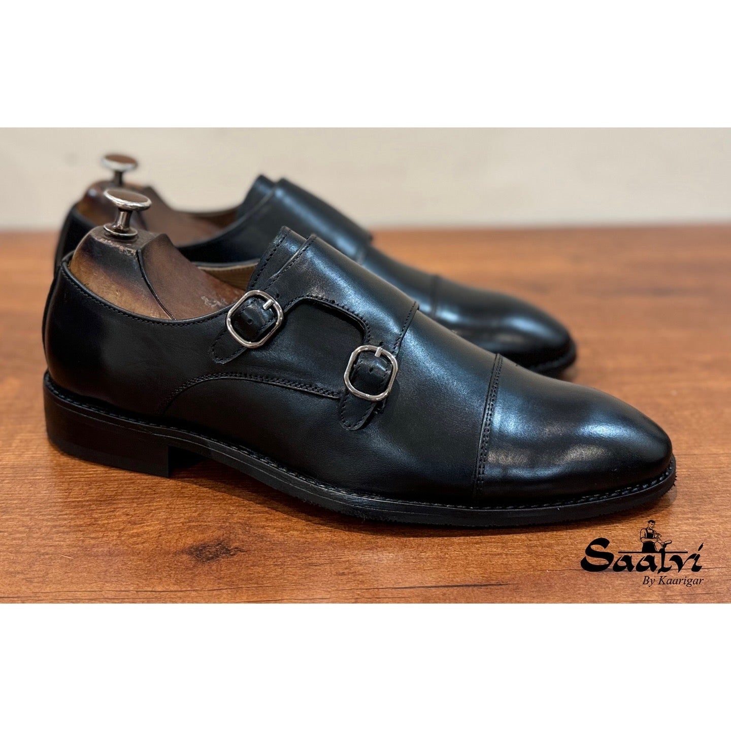 Edison - Black Monk Strap Shoe