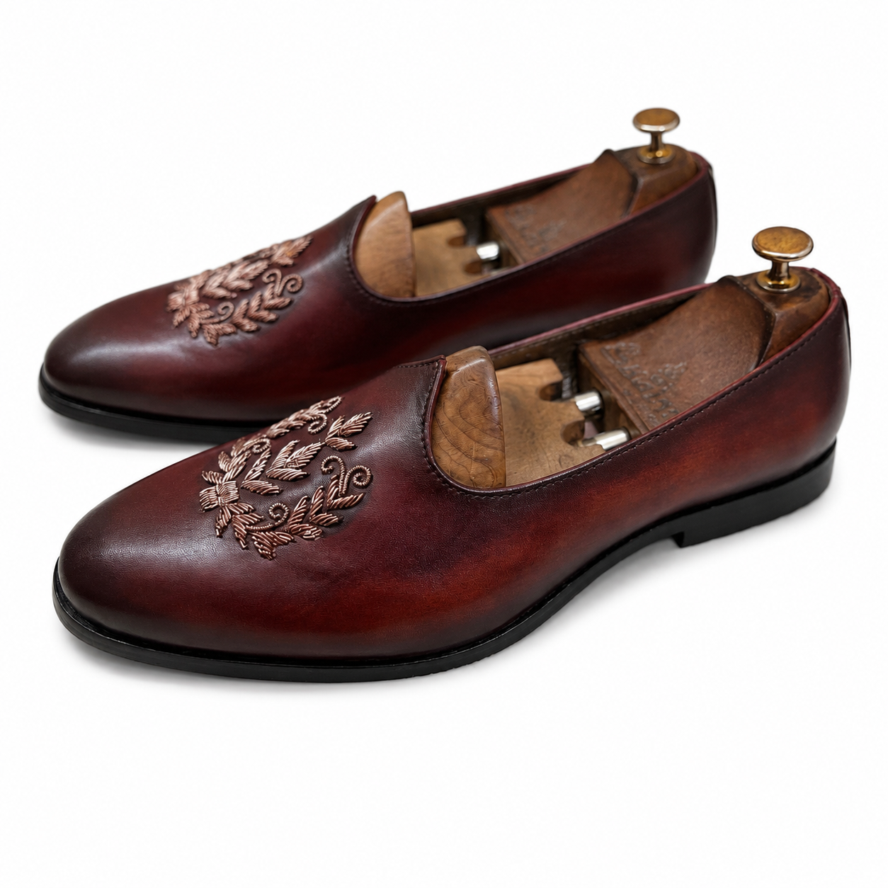 Bordeaux Royale Zardosi Leaf Jalsa