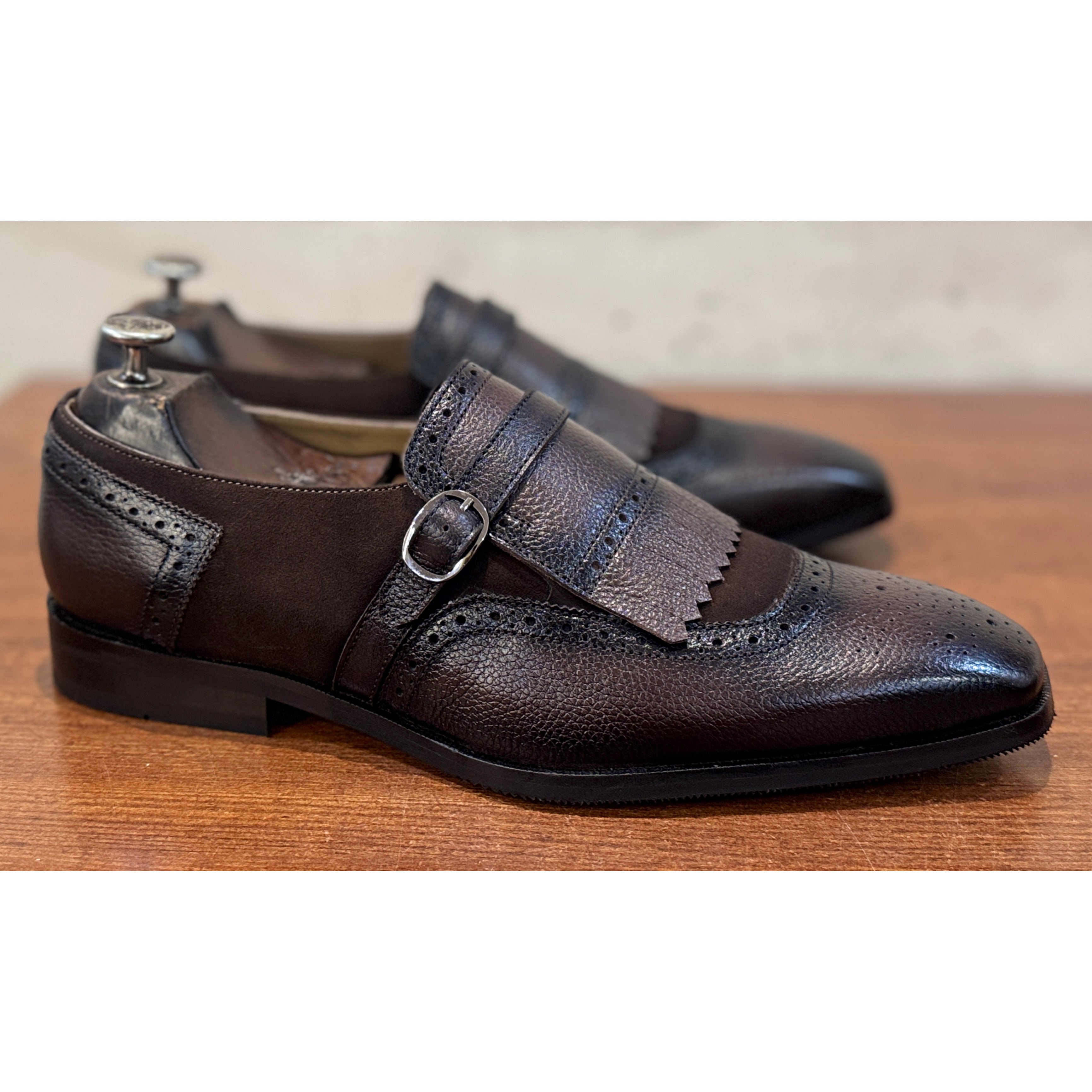 The Sovereign Monk Brown - Handcrafted Luxury Leather Monk Strap Brogues