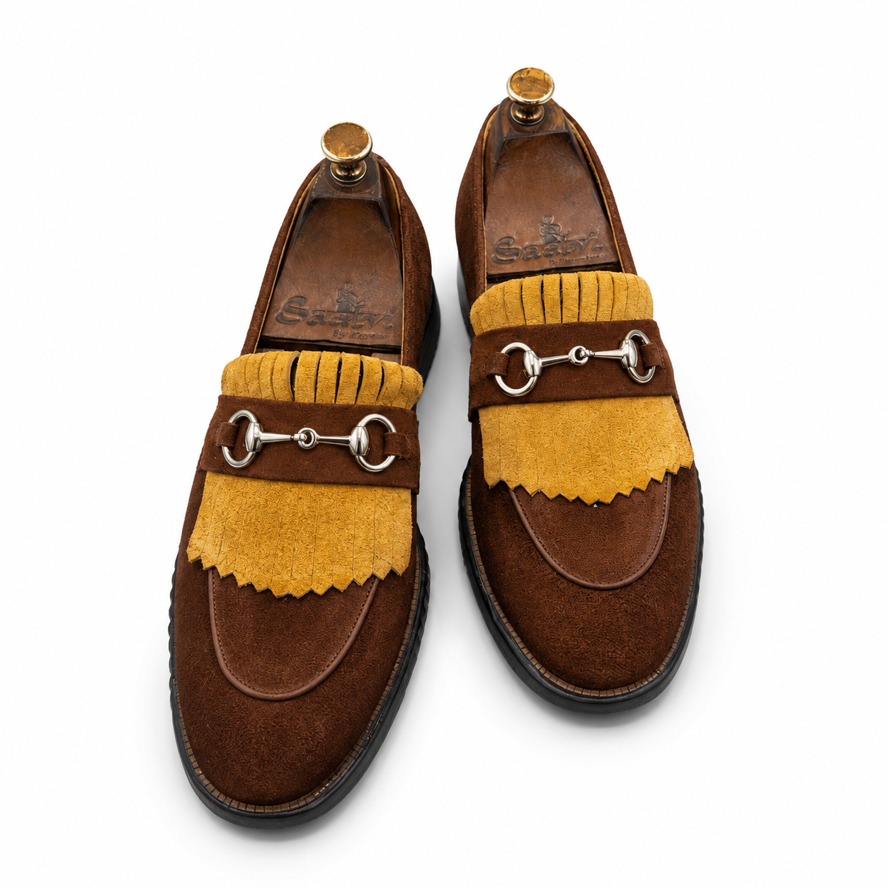 Brown Combi Horsebit Loafers Light Weight