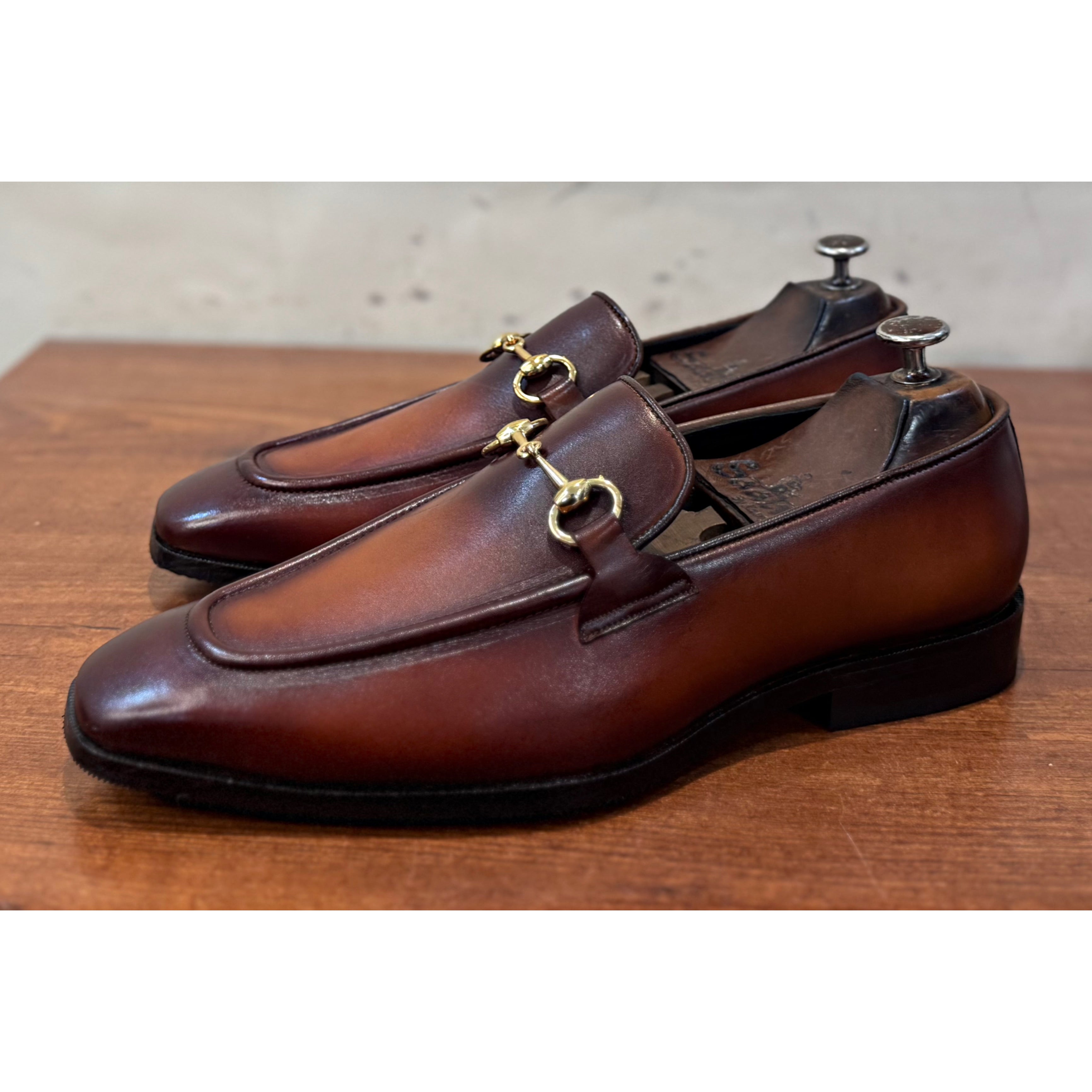 Horsebit Loafers Hand Finished Tan Brown