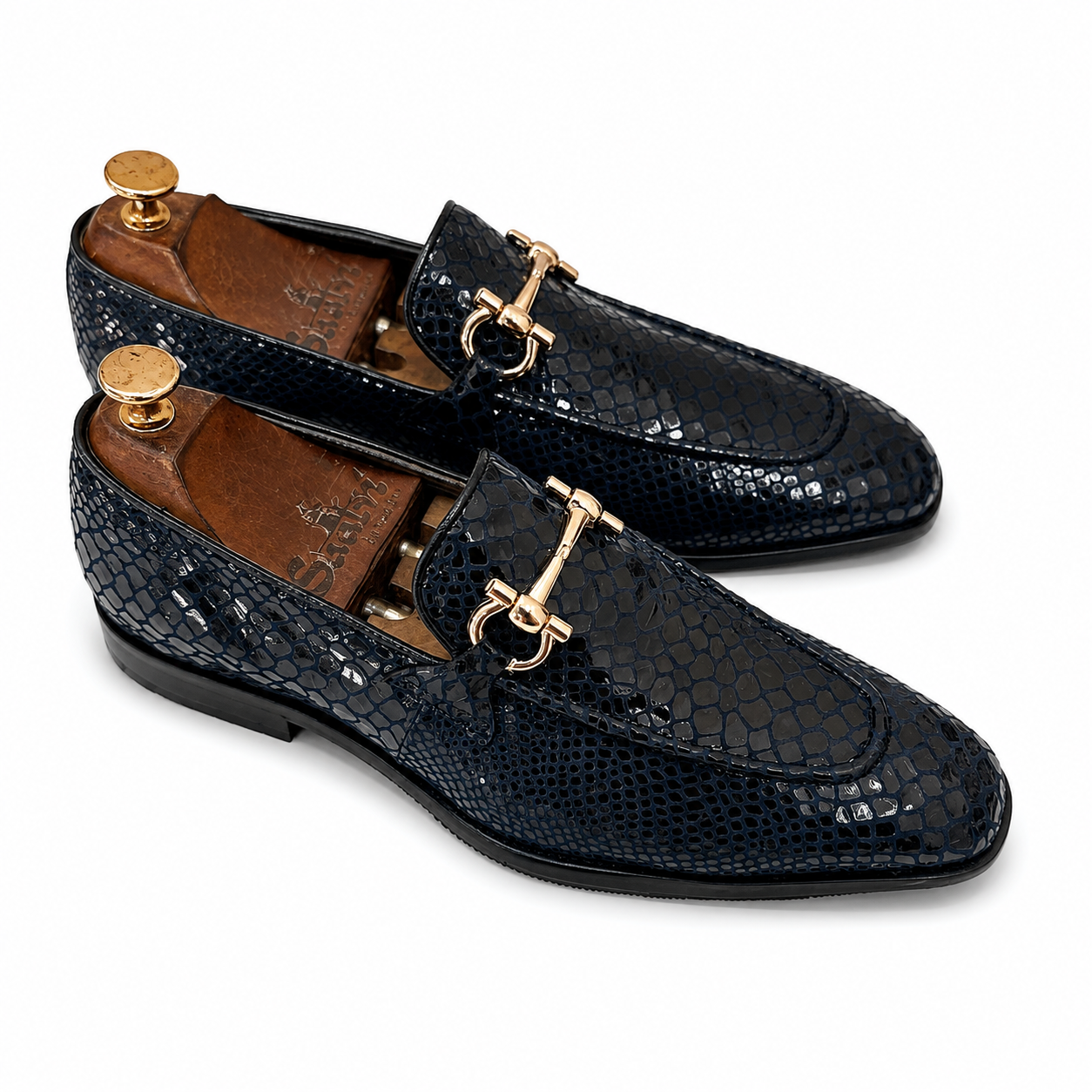 The Azure Snake Foil Horsebit Loafers