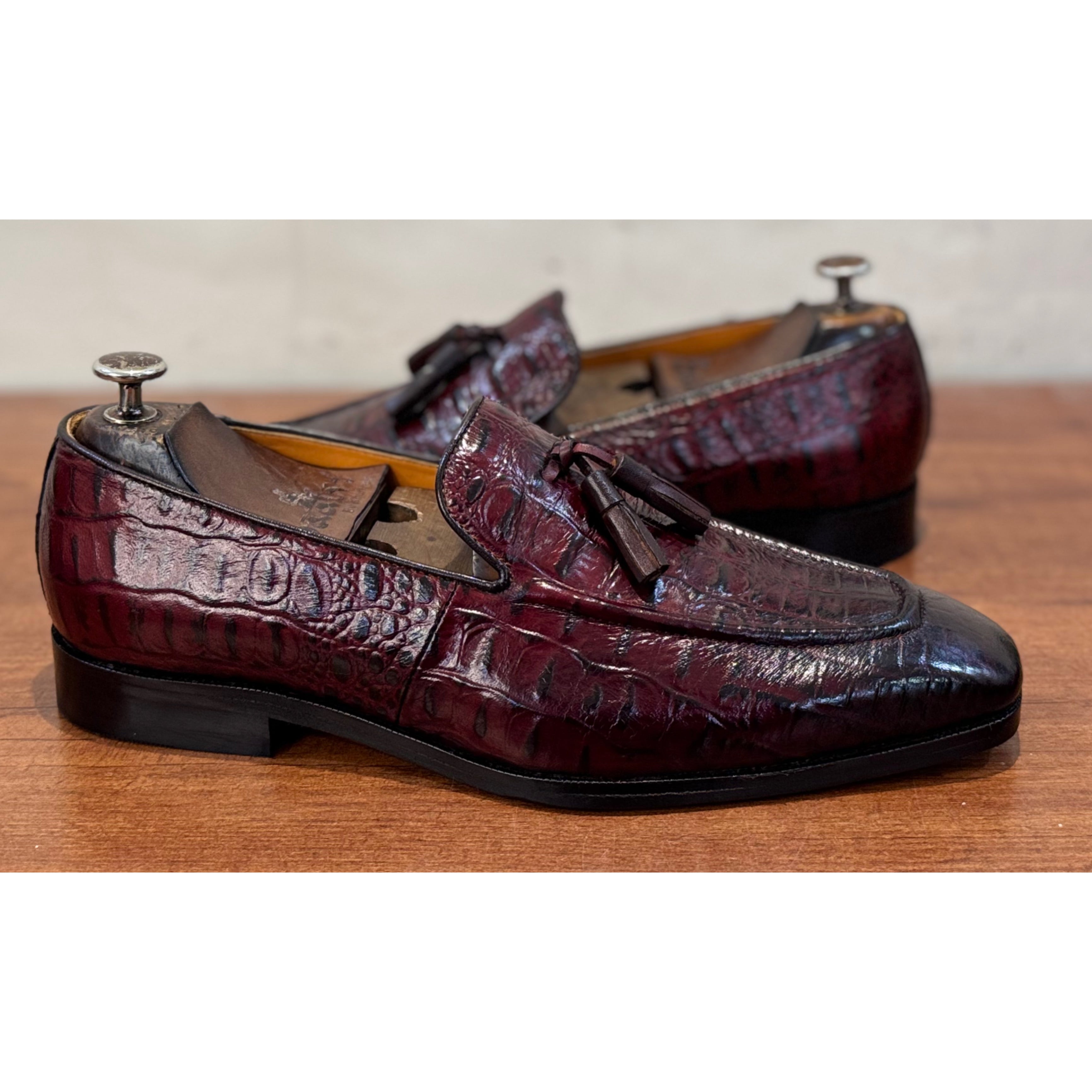 Bordo Croc Loafers / Tassel
