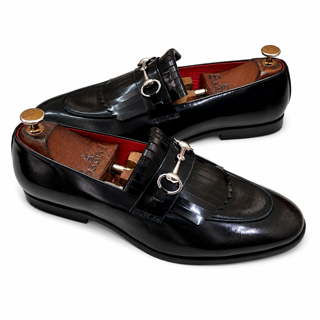 Horsebit Loafers With Fringe Grey