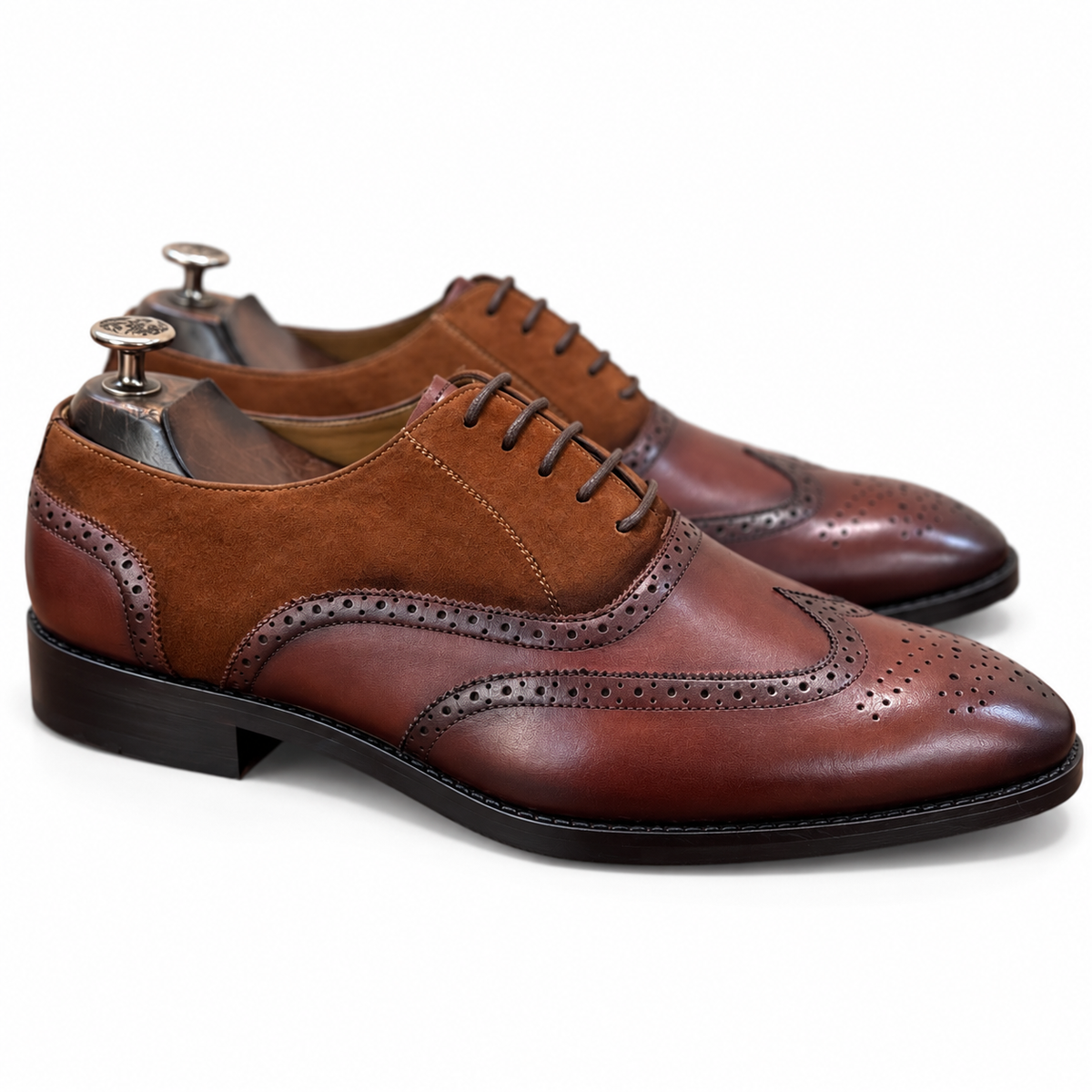 Havana Two-Tone Wingtip Oxfords