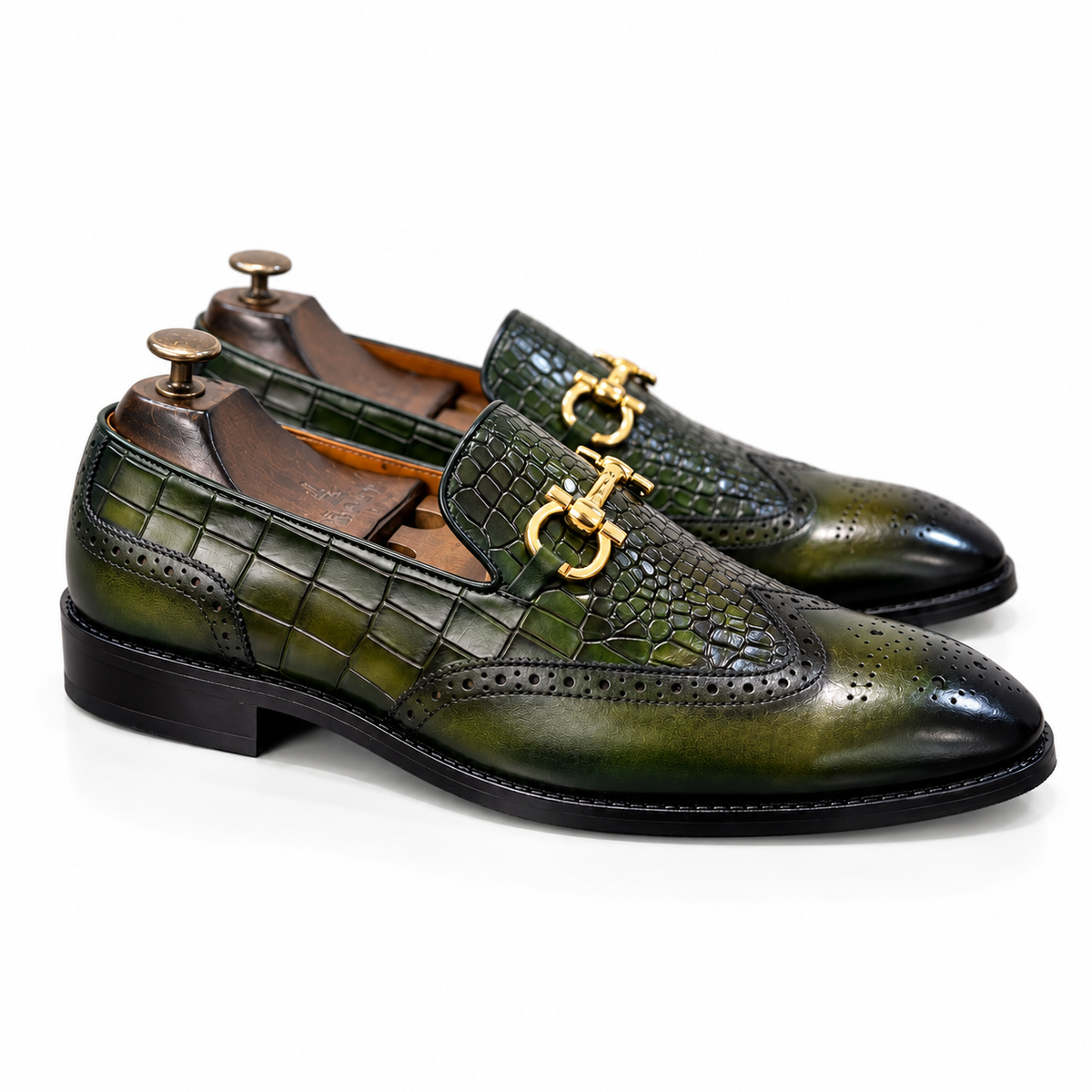 Saalvi Verdant Royale Wingtip Loafers