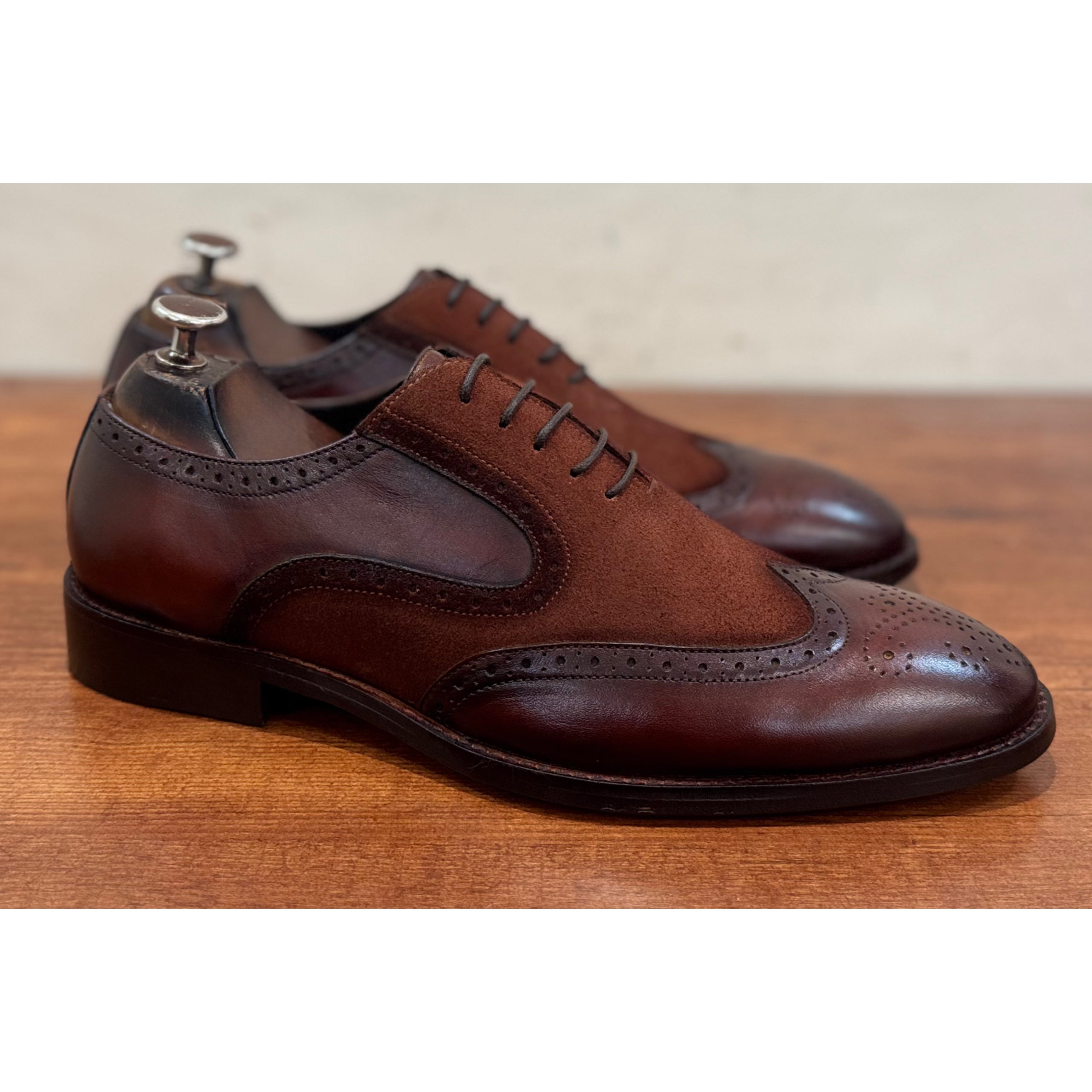 Brown Wingtip Two Tone Oxfords