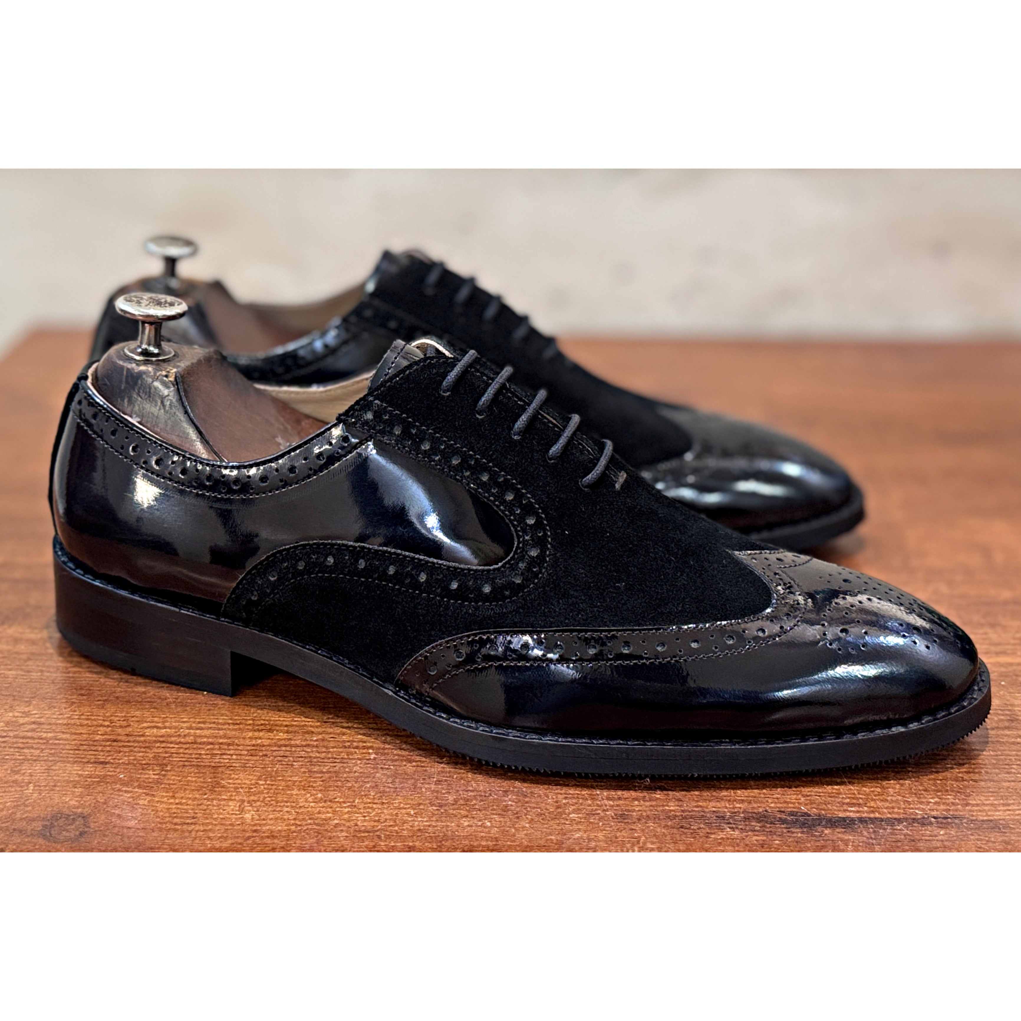 The Blackwood Royale – Patent & Suede Full Brogue Oxford