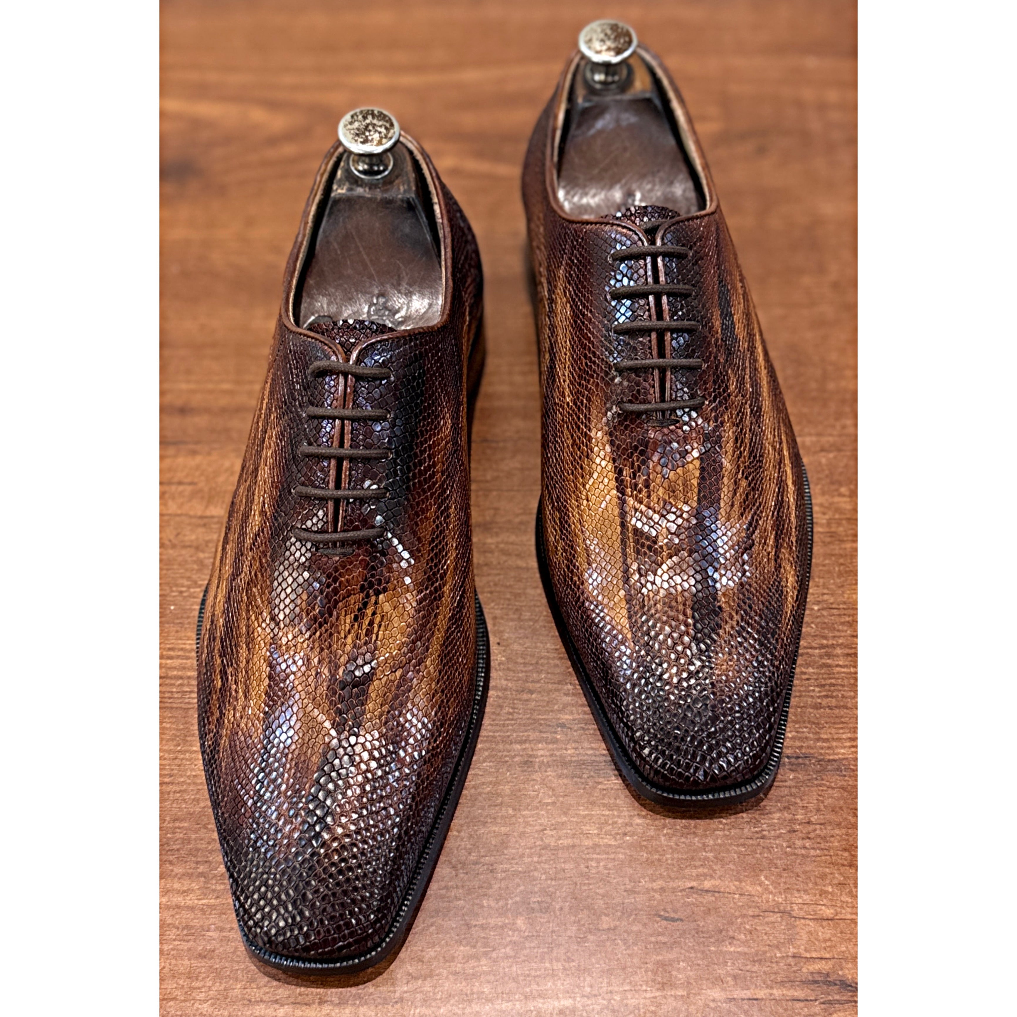 Imperial Marrone Lizard Oxford Shoes
