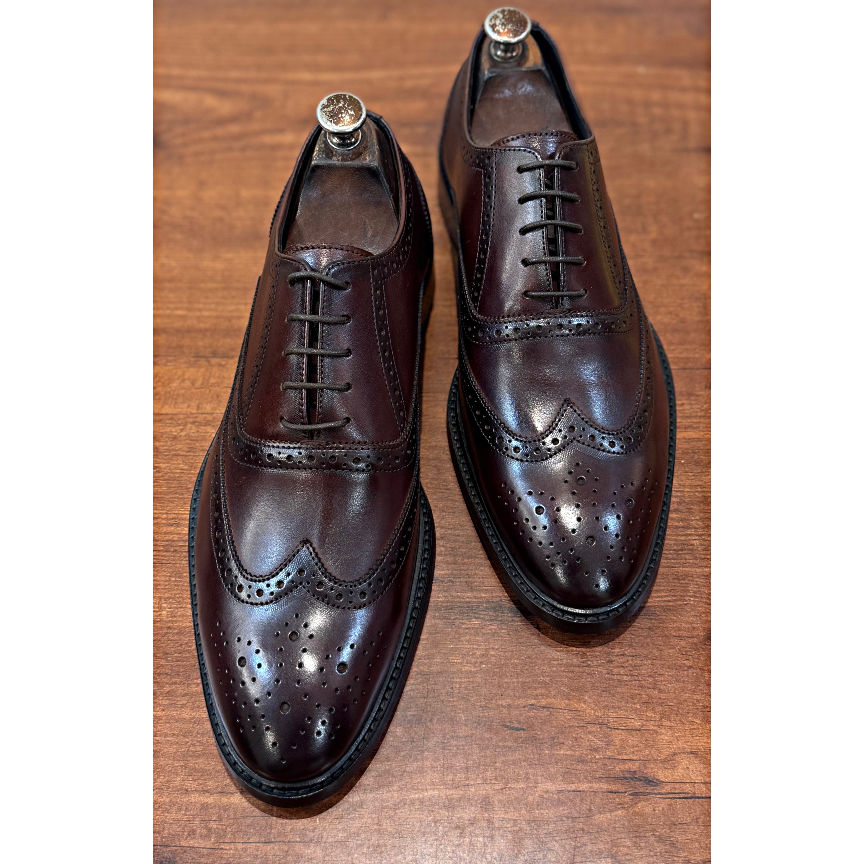 Saalvi Regal Wingtip Oxfords - Burnished Brown