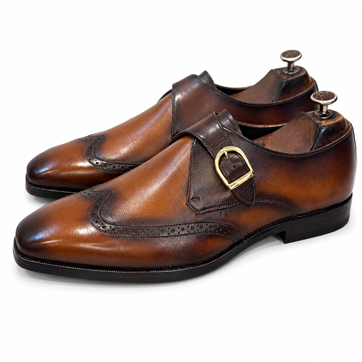Single Monk Strap Hand Patina