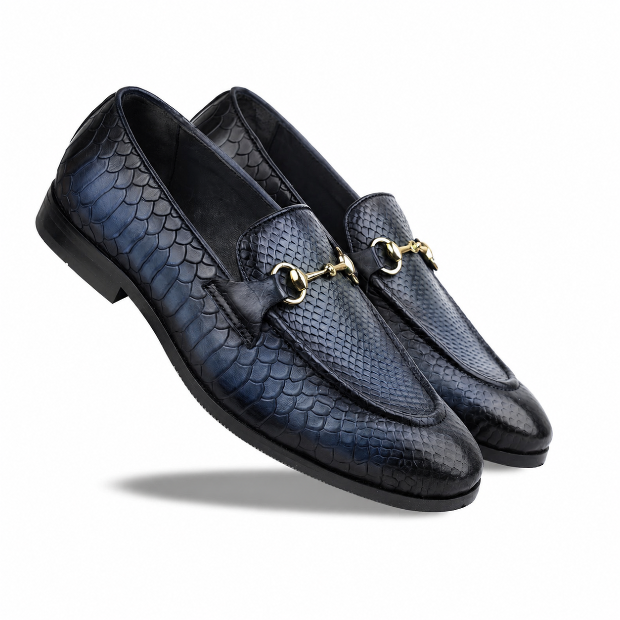 The Azure Imperium Python Horsebit Loafers – Midnight Navy