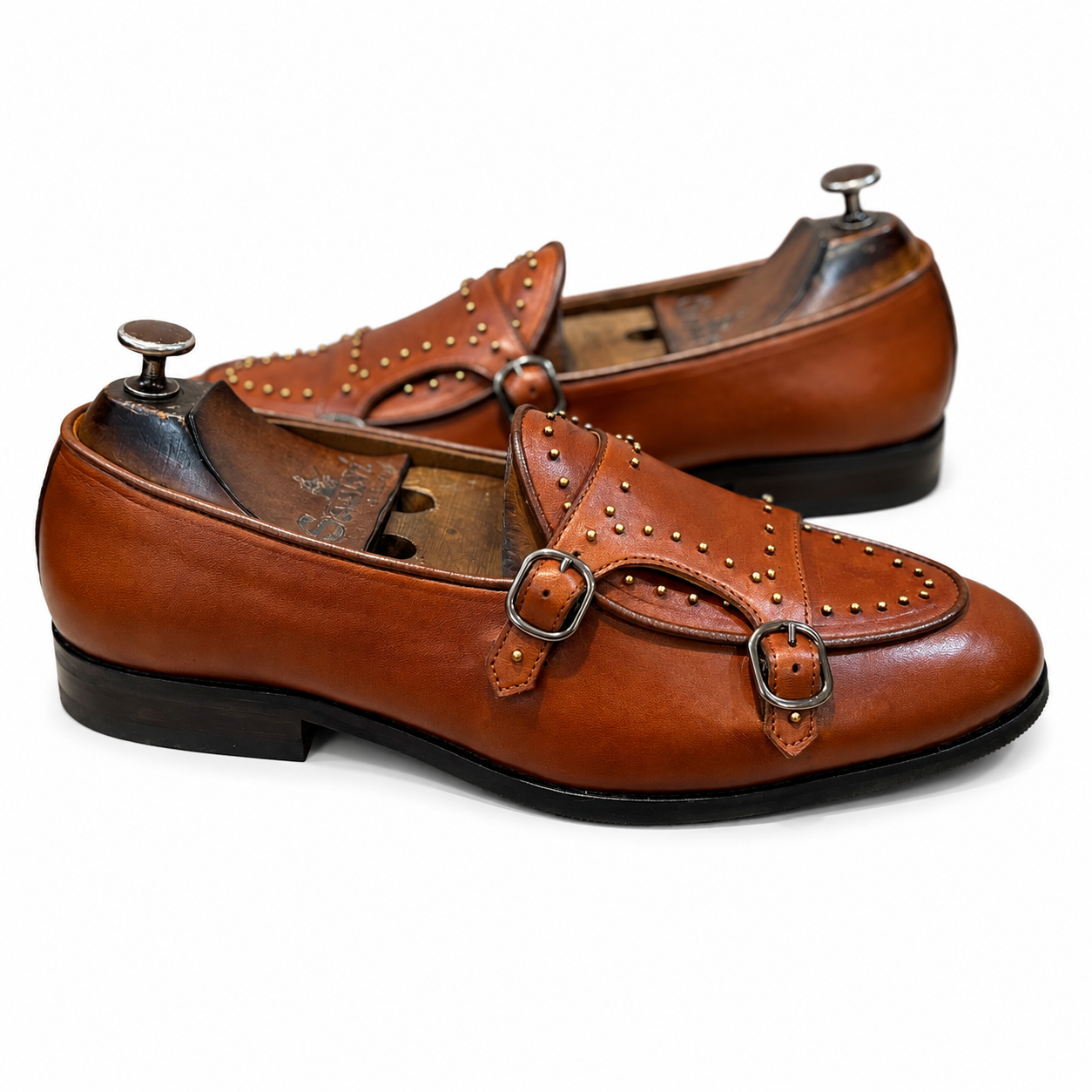Imperial Studded Double Monk Loafers