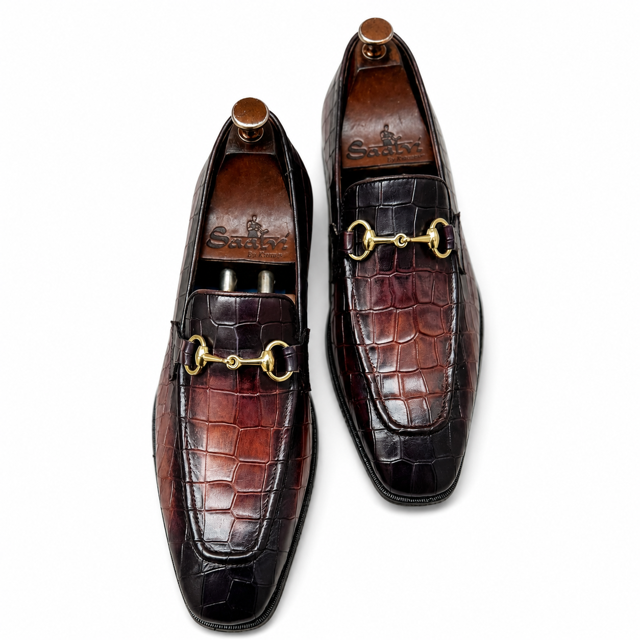 Horsebit Loafers Hand Patina Croco