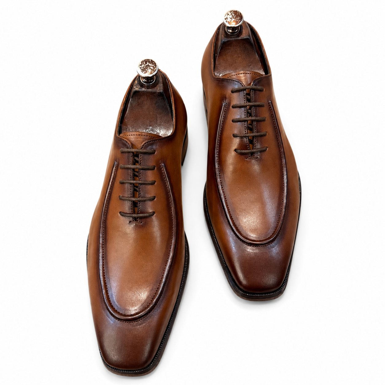 Chestnut Apron-Toe Oxford