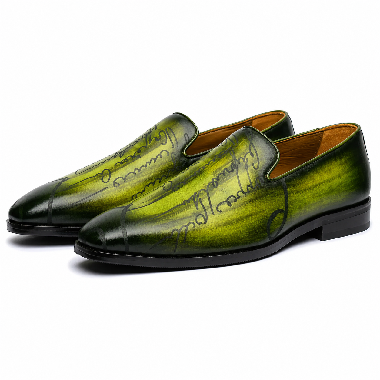 The Emerald Script Patina Loafers