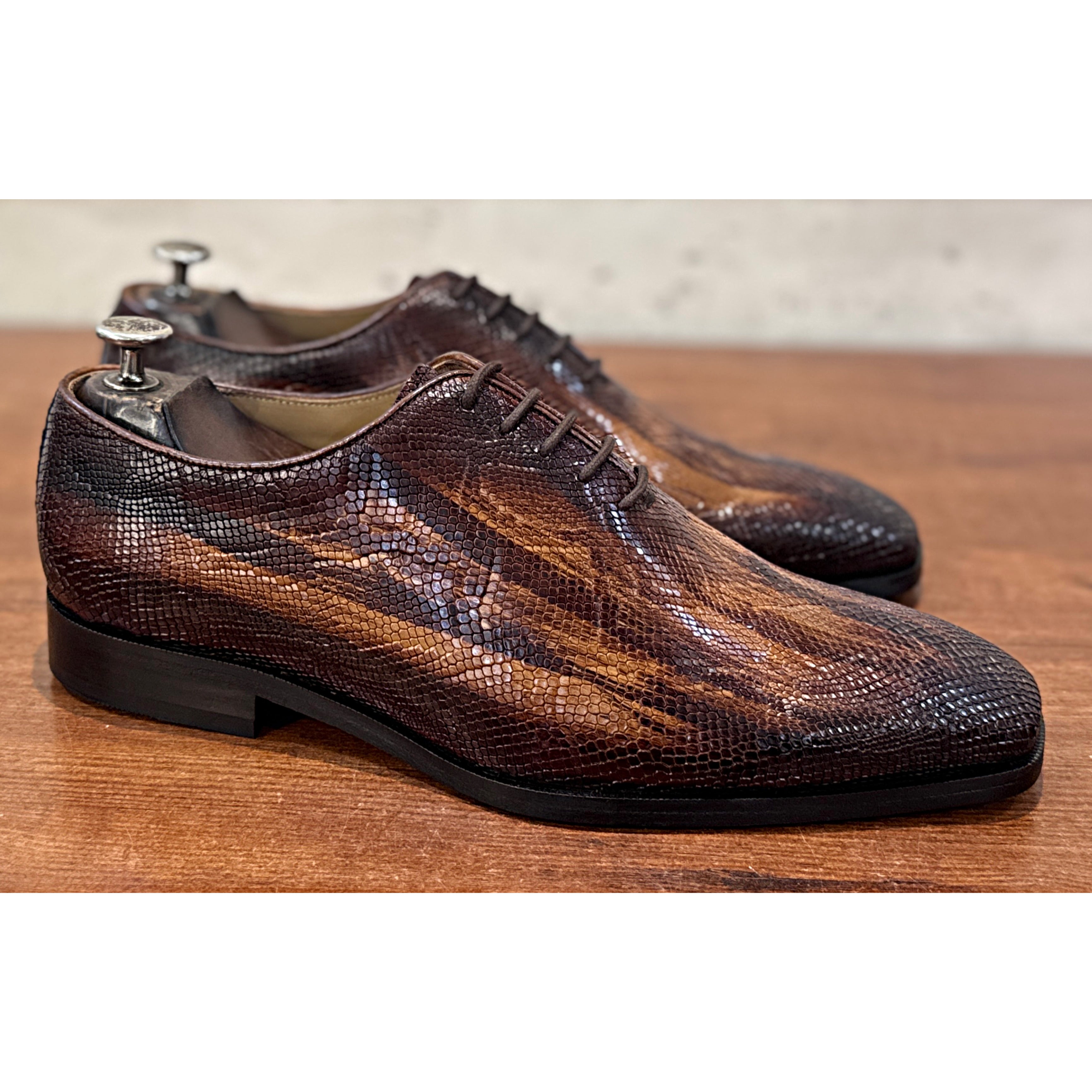 Imperial Marrone Lizard Oxford Shoes