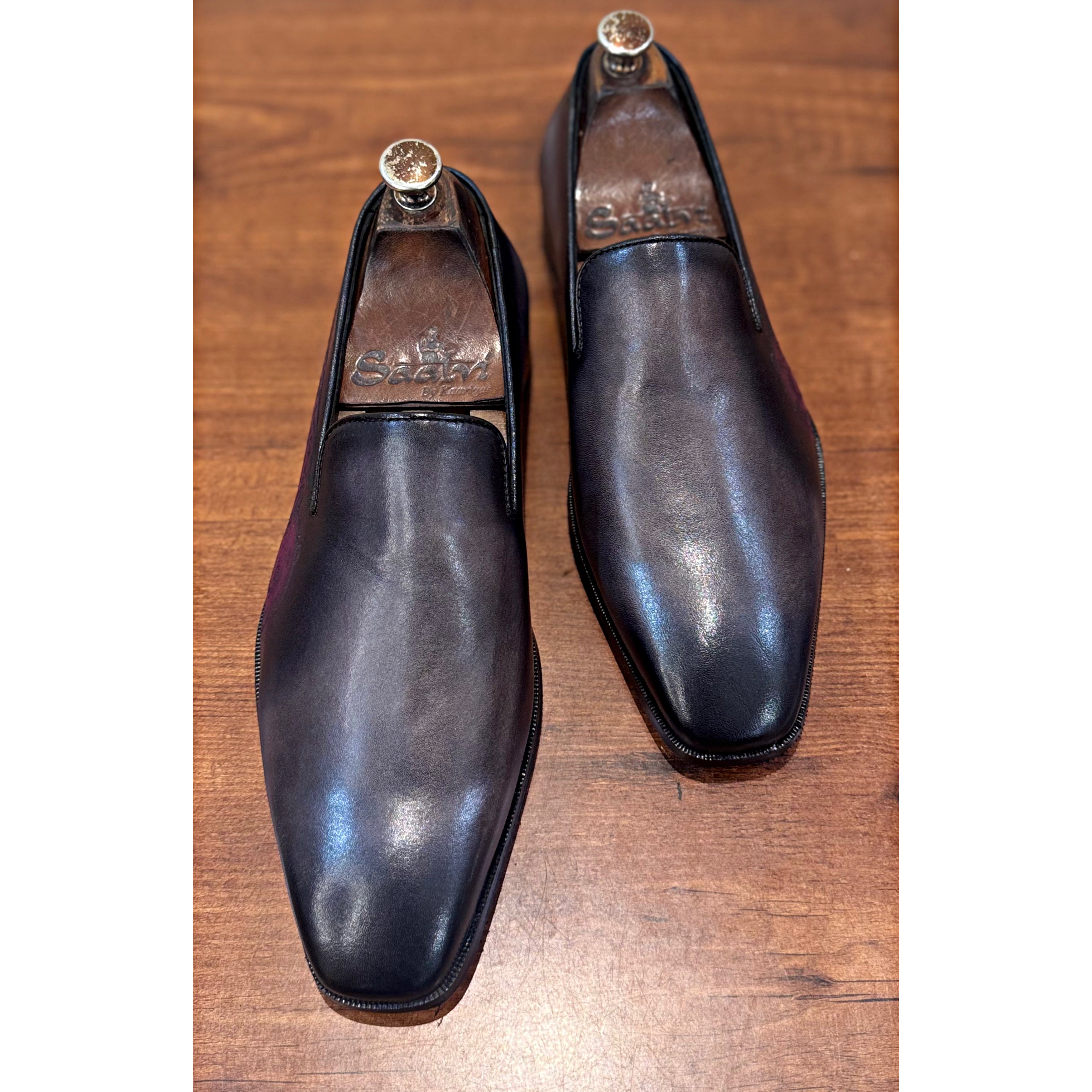 Grey Hand Patina Loafers Tiger