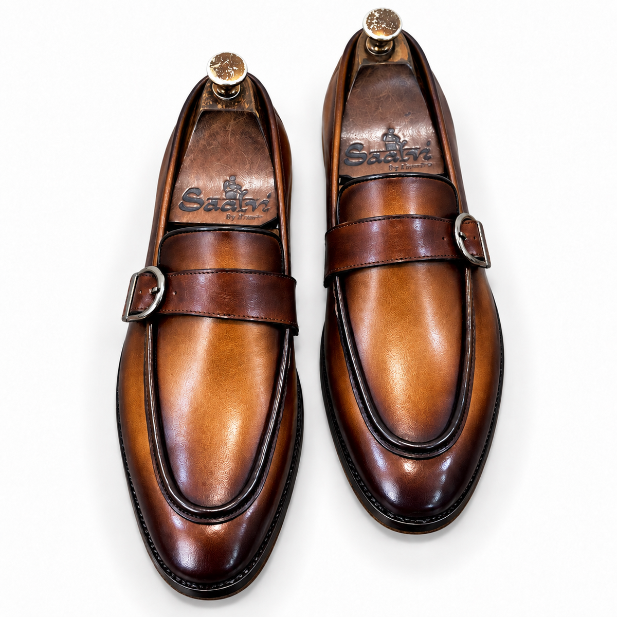 Cognac Élan Buckle Loafers