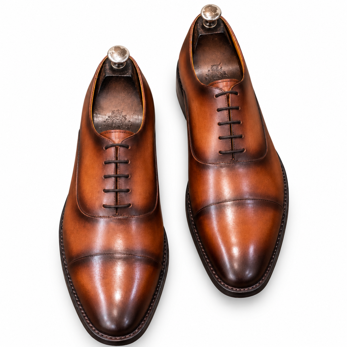 The Ashbourne Wholecut Oxford – Chestnut Patina