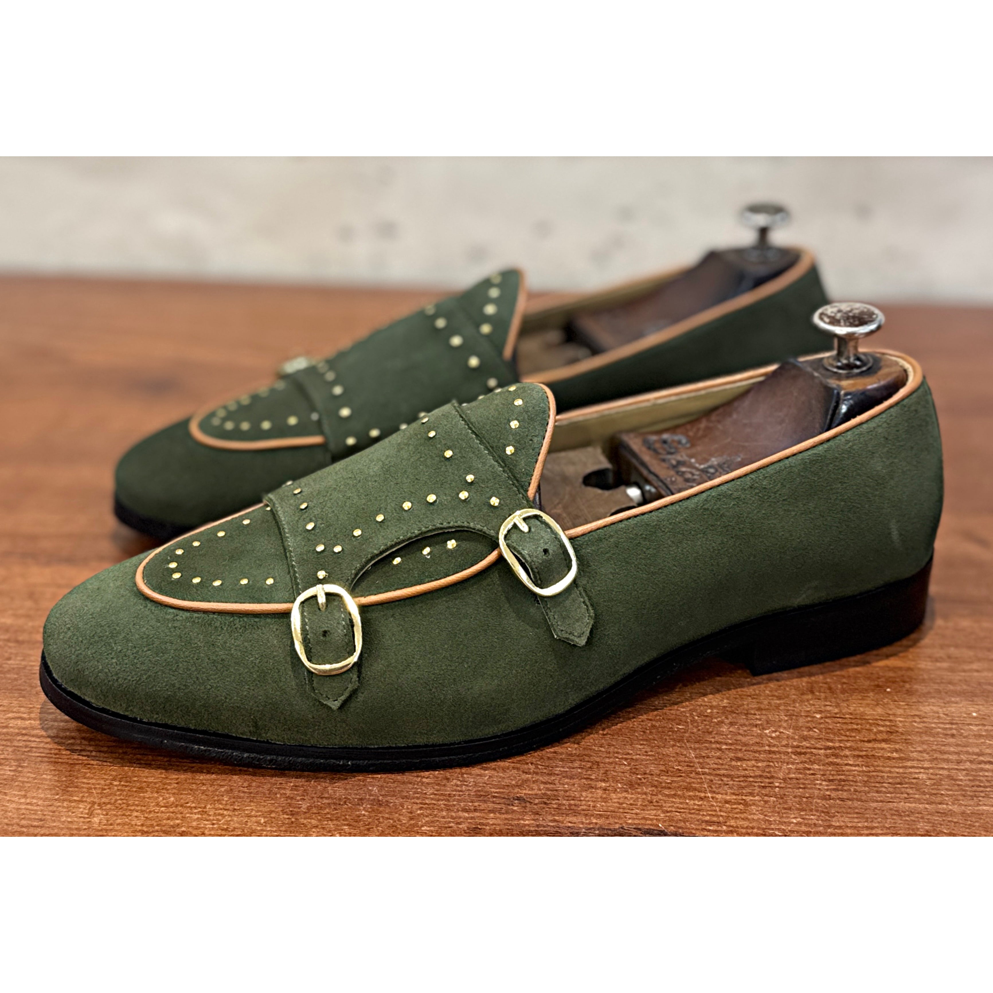 Verde Royale Belgian Double Monk Loafers