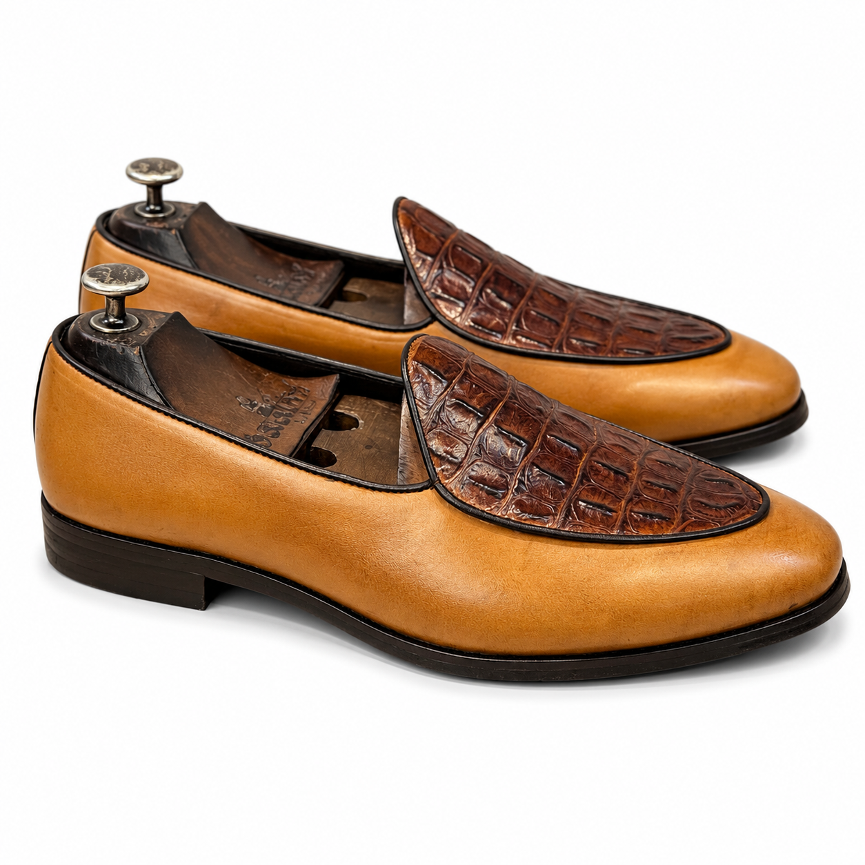 The Kensington Croc Apron Loafer – Camel Tan