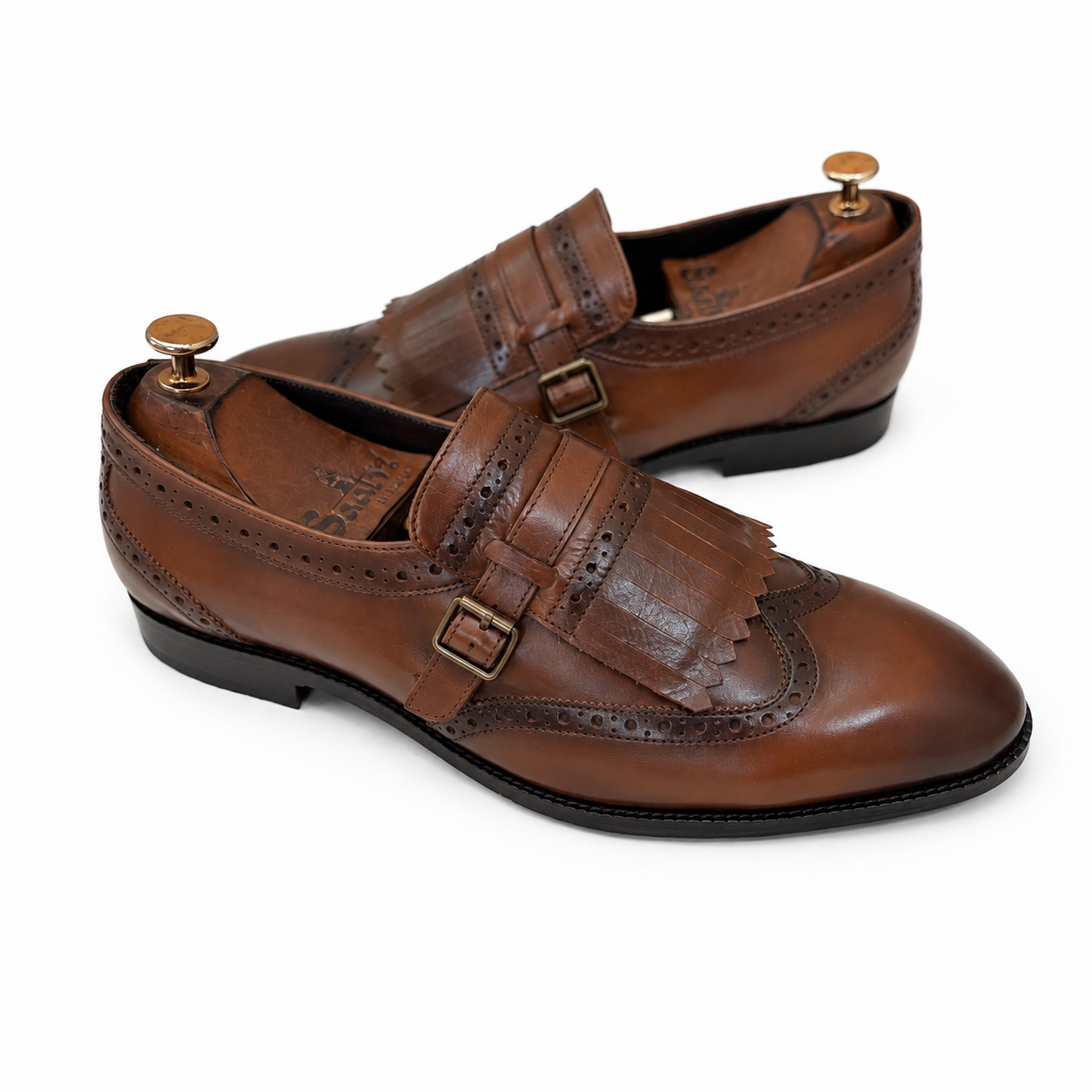 Walnut Royale Kiltie Monk Loafers