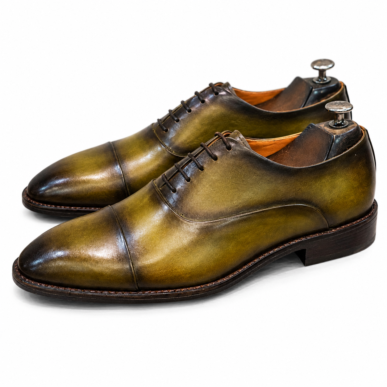 The Verdant Sovereign Wholecut Oxford – Olive Patina