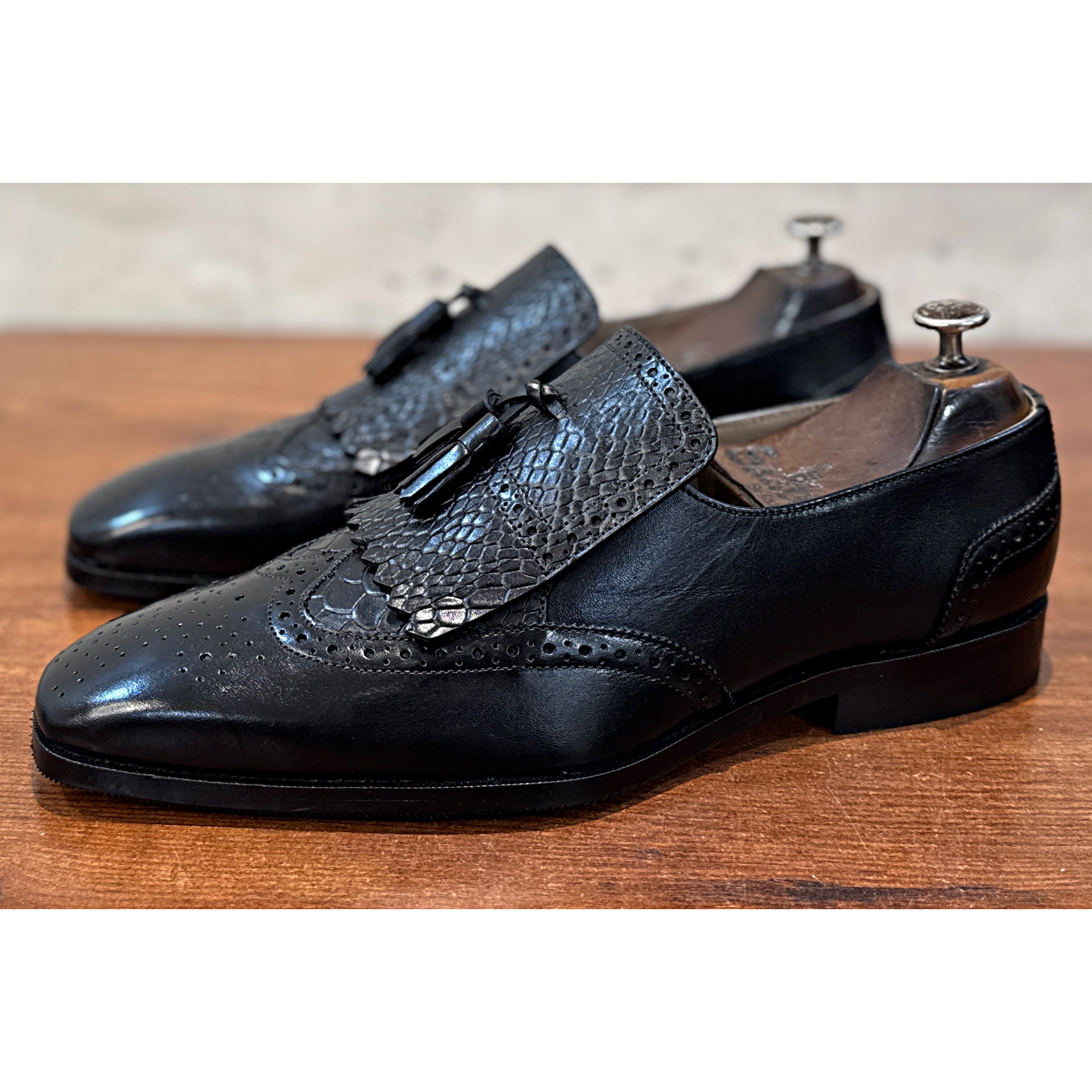 Regal Python Tassel Loafers Black
