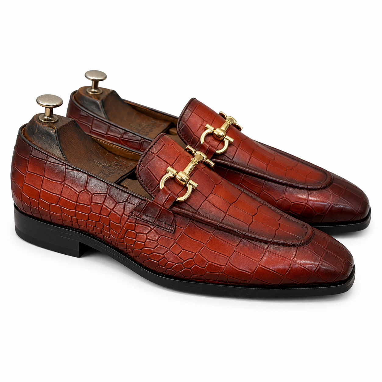 Imperial Croco Horsebit Loafers – Tan Brown