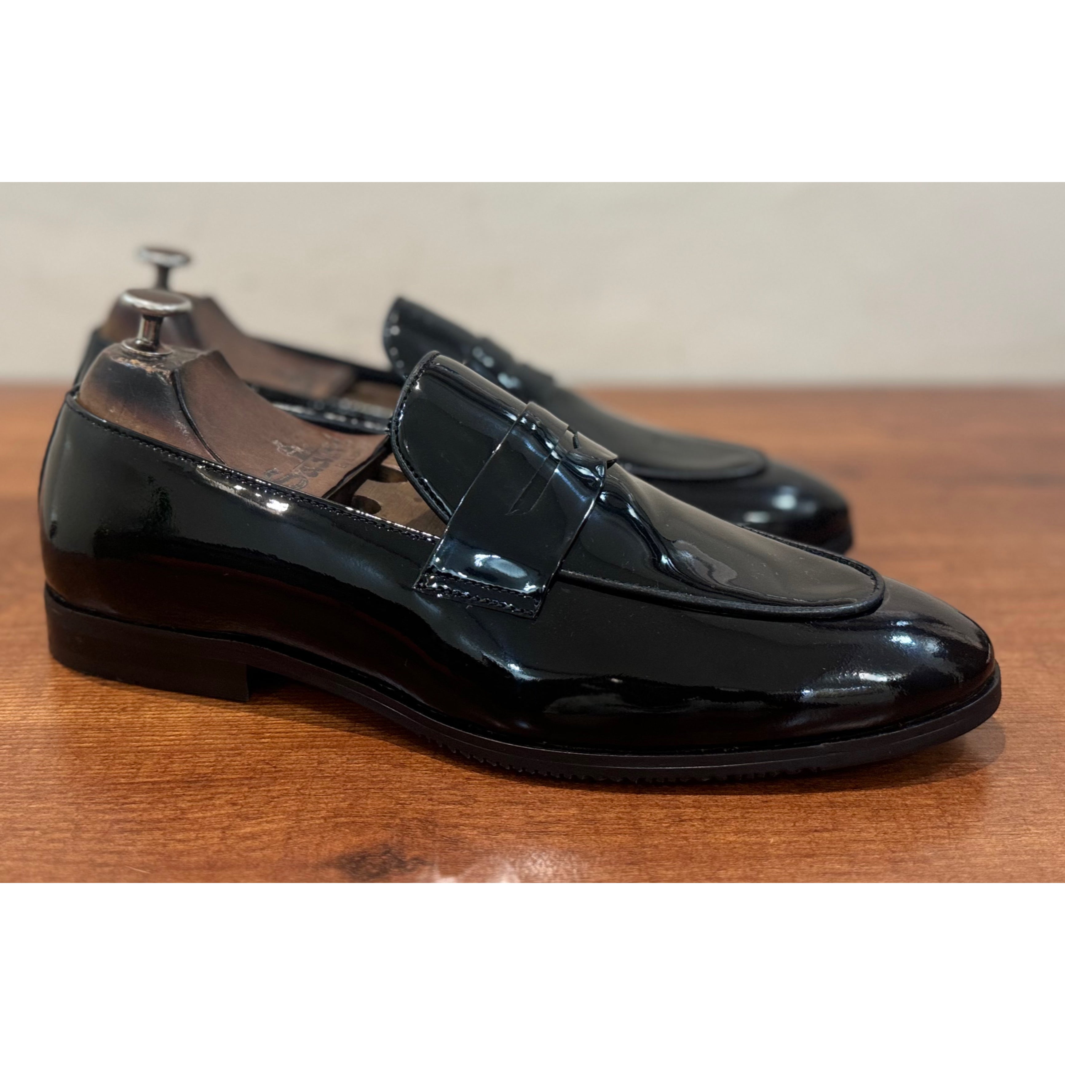 Patent Penny Loafers