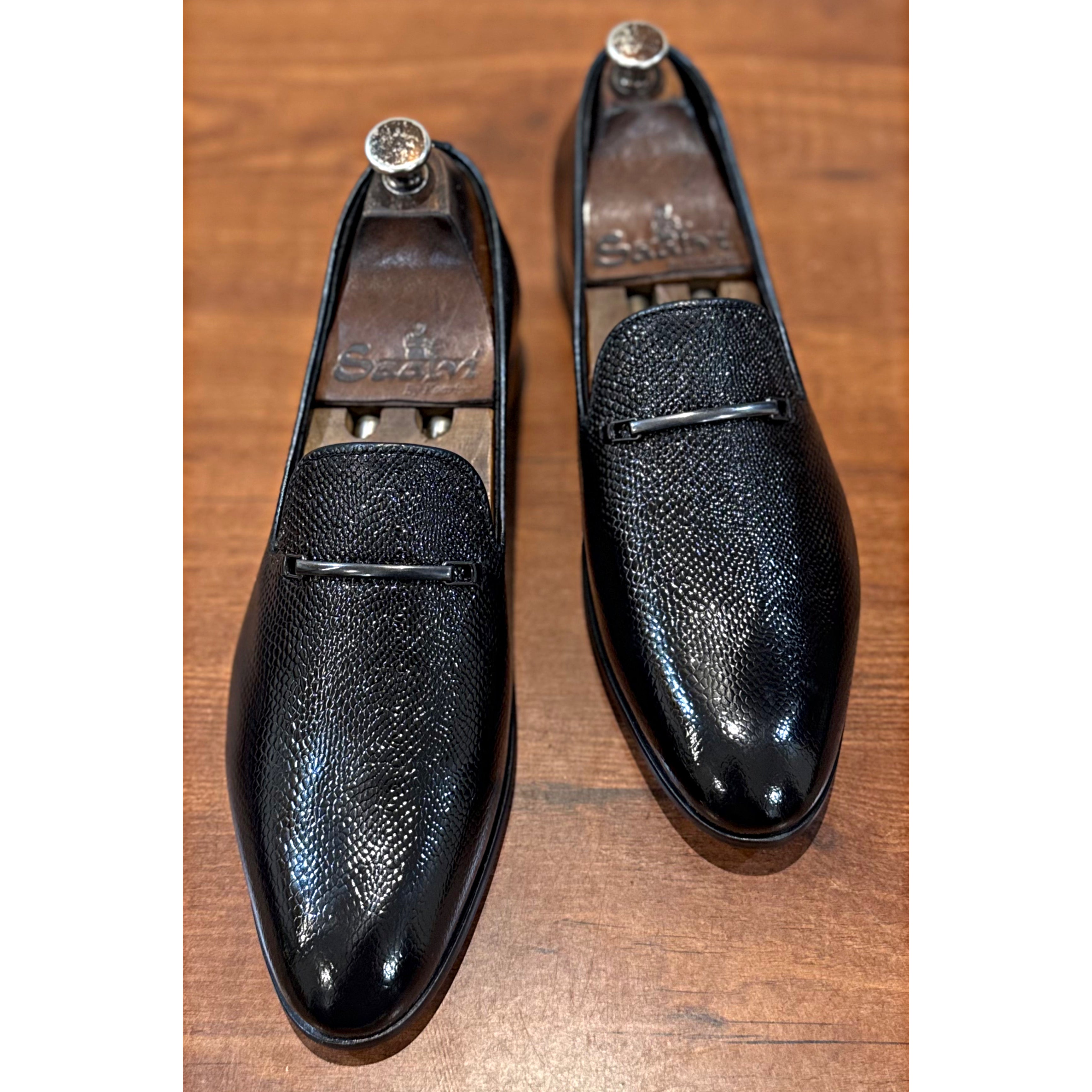 Patent Loafers With Buckle