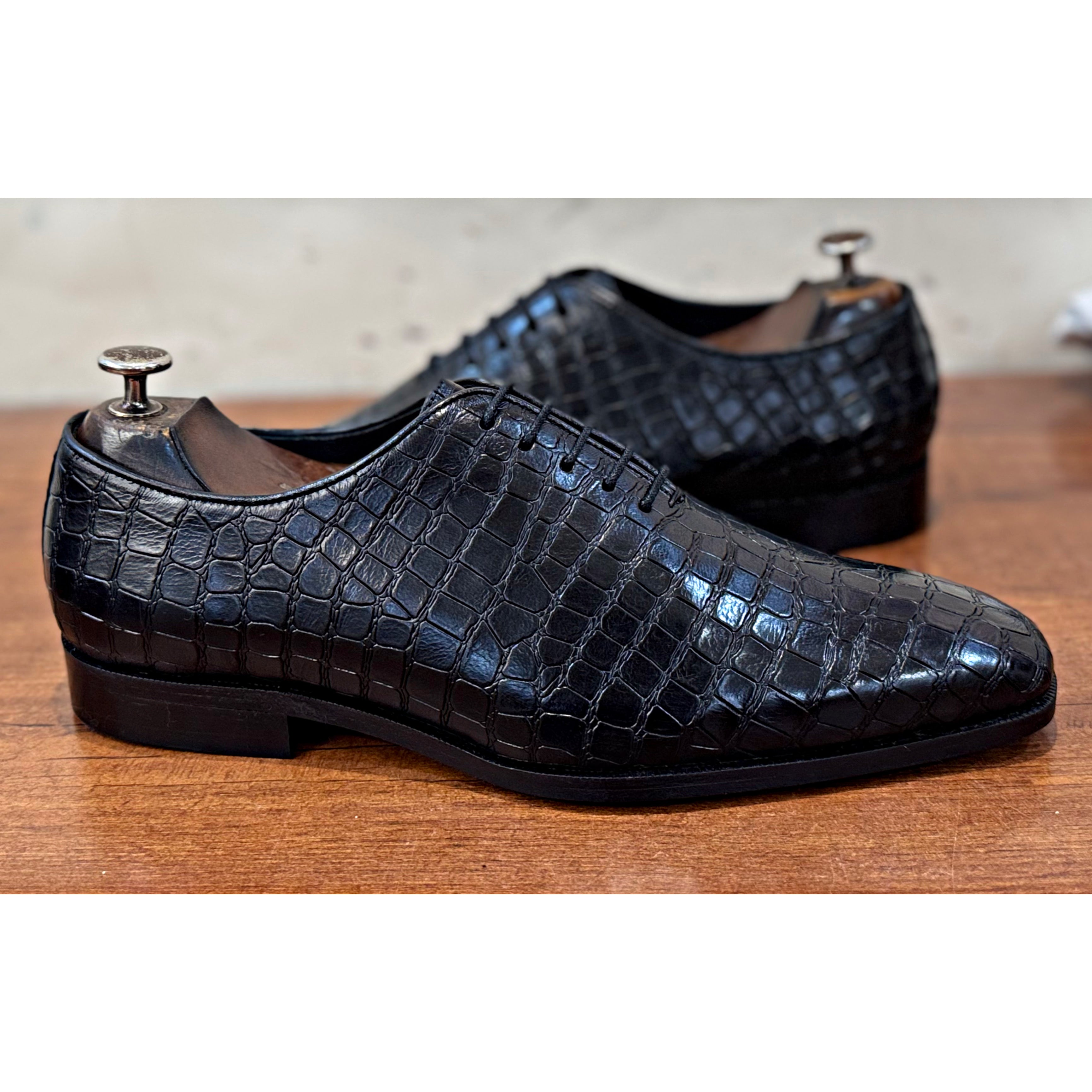 Wholecut Oxfords Black Croco