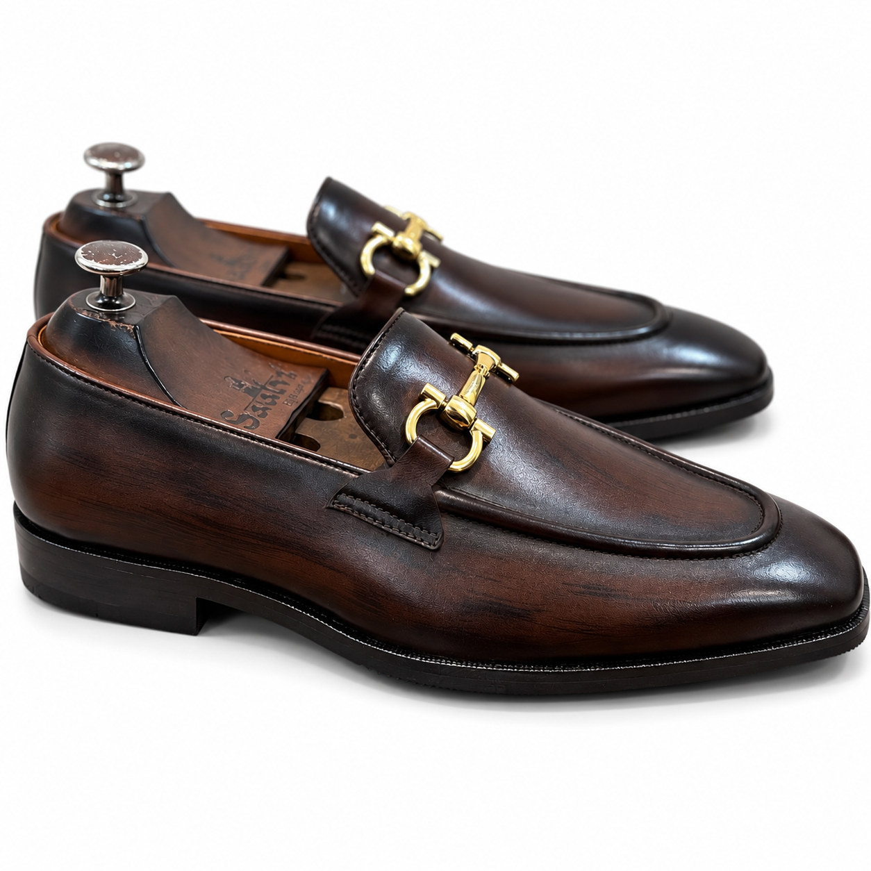 Brown Wood Finished Loafers - T