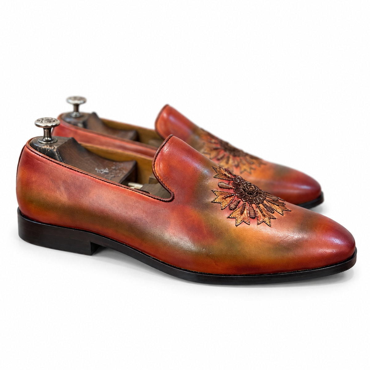 Aurelio Ember Floral Embroidered Loafers