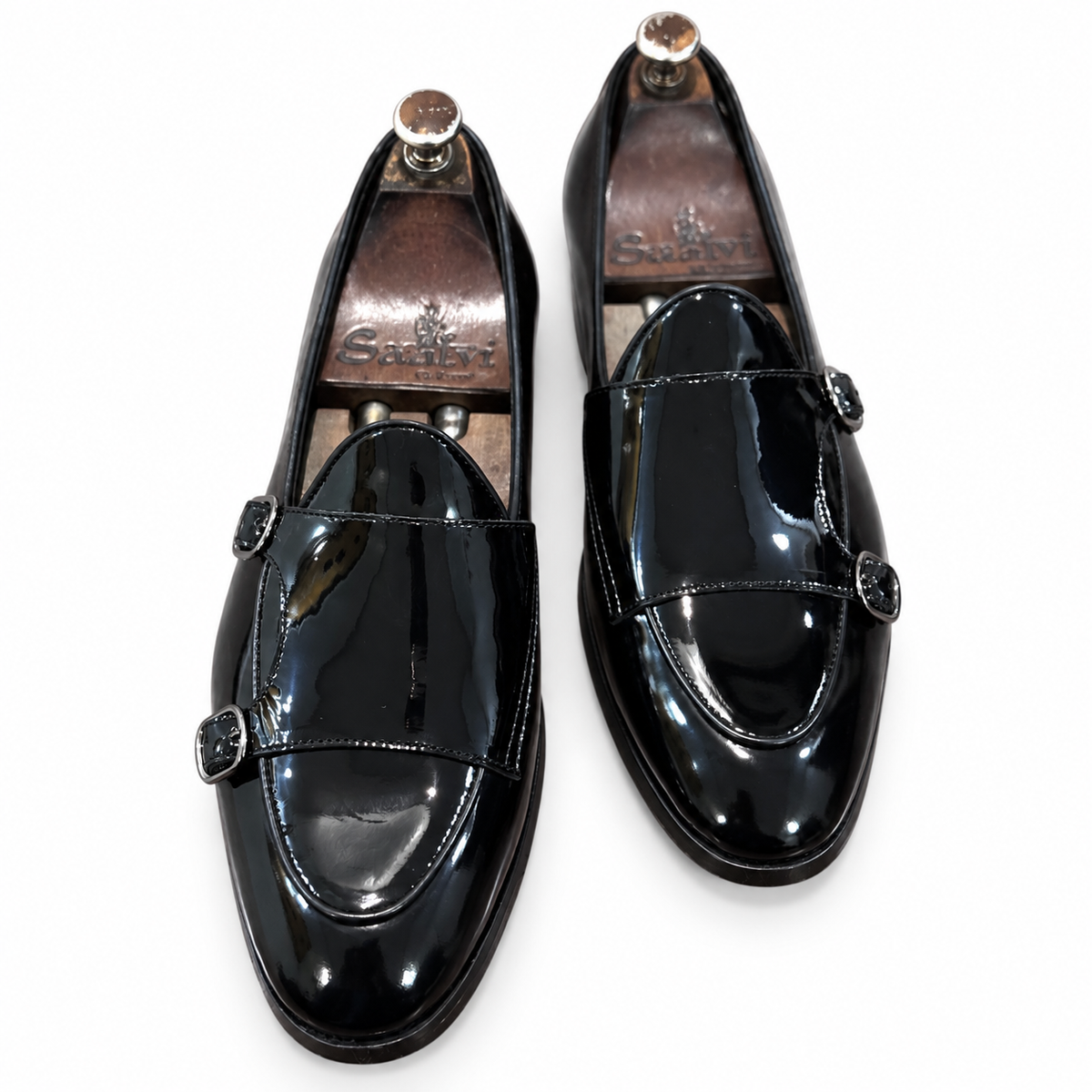 Noir Éclat Double Monk Straps