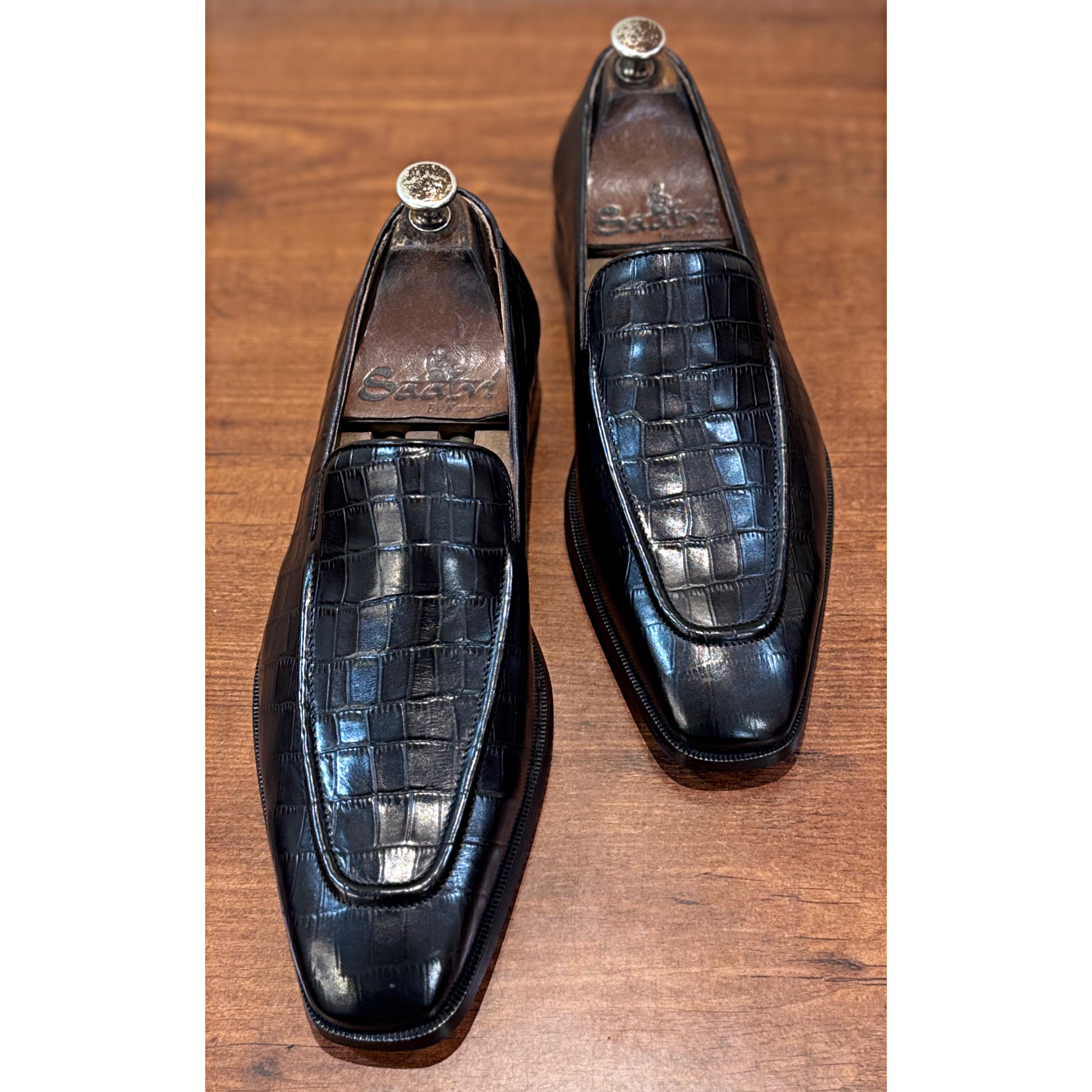 Classic Black Croco Loafers T