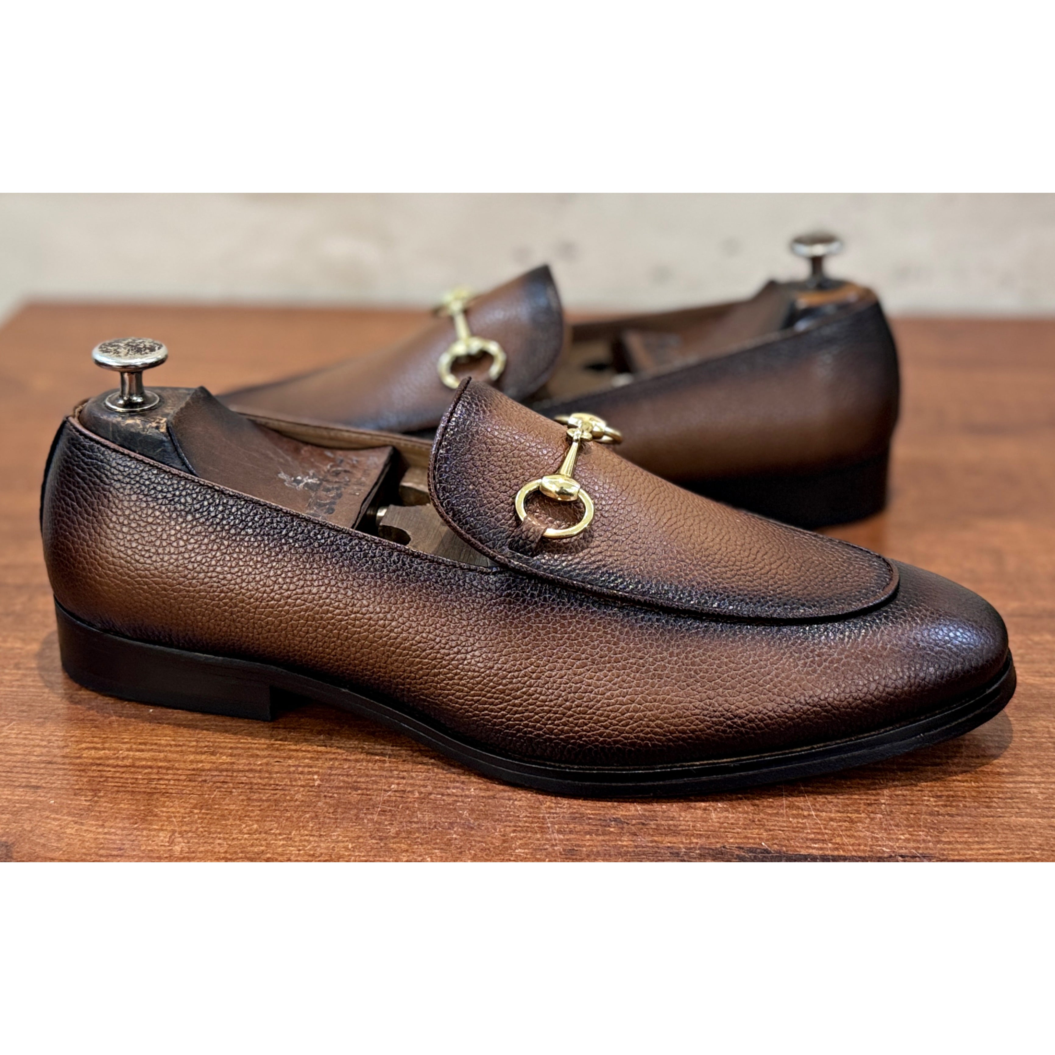 Regal Monaco Espresso Pebble Leather Horsebit Loafers for Men