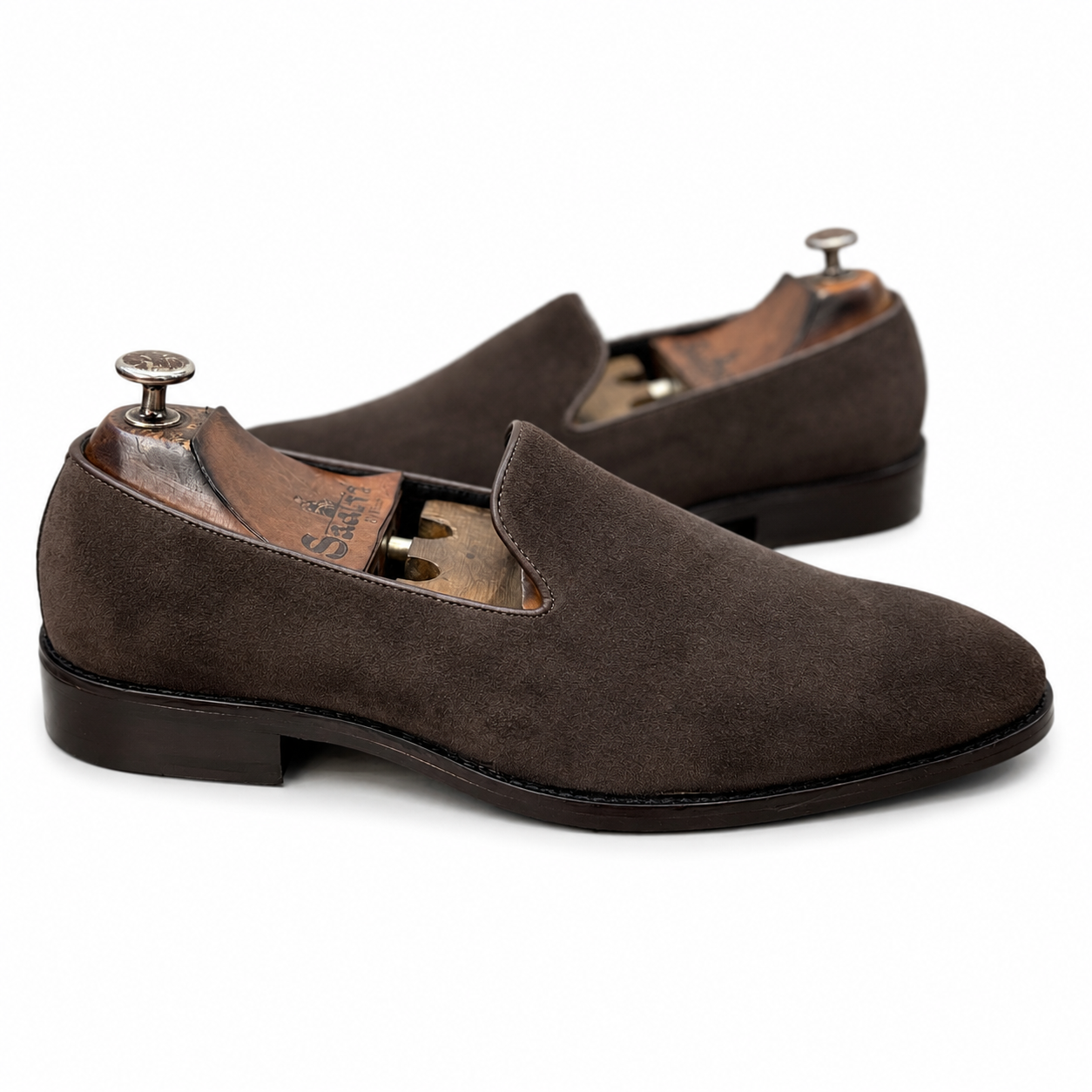 Brown Suede Slipons