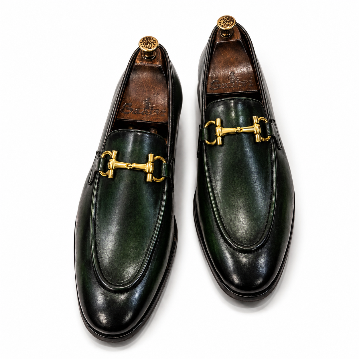 Forest Green Horsebit Leather Loafers