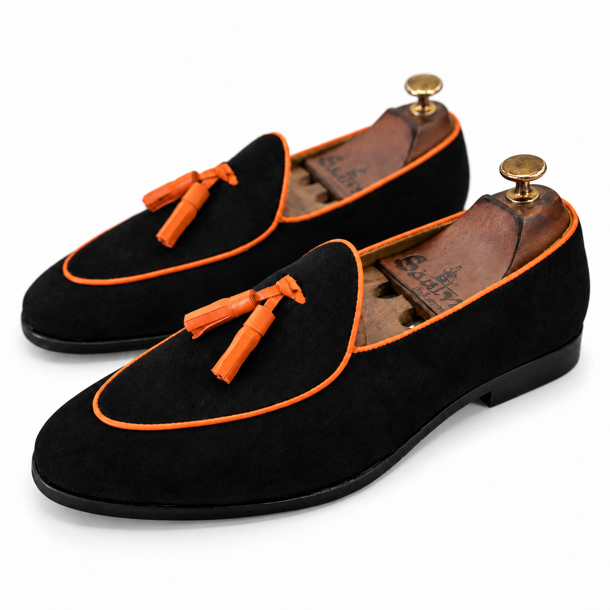 Noir Tangerine Tassel Loafers